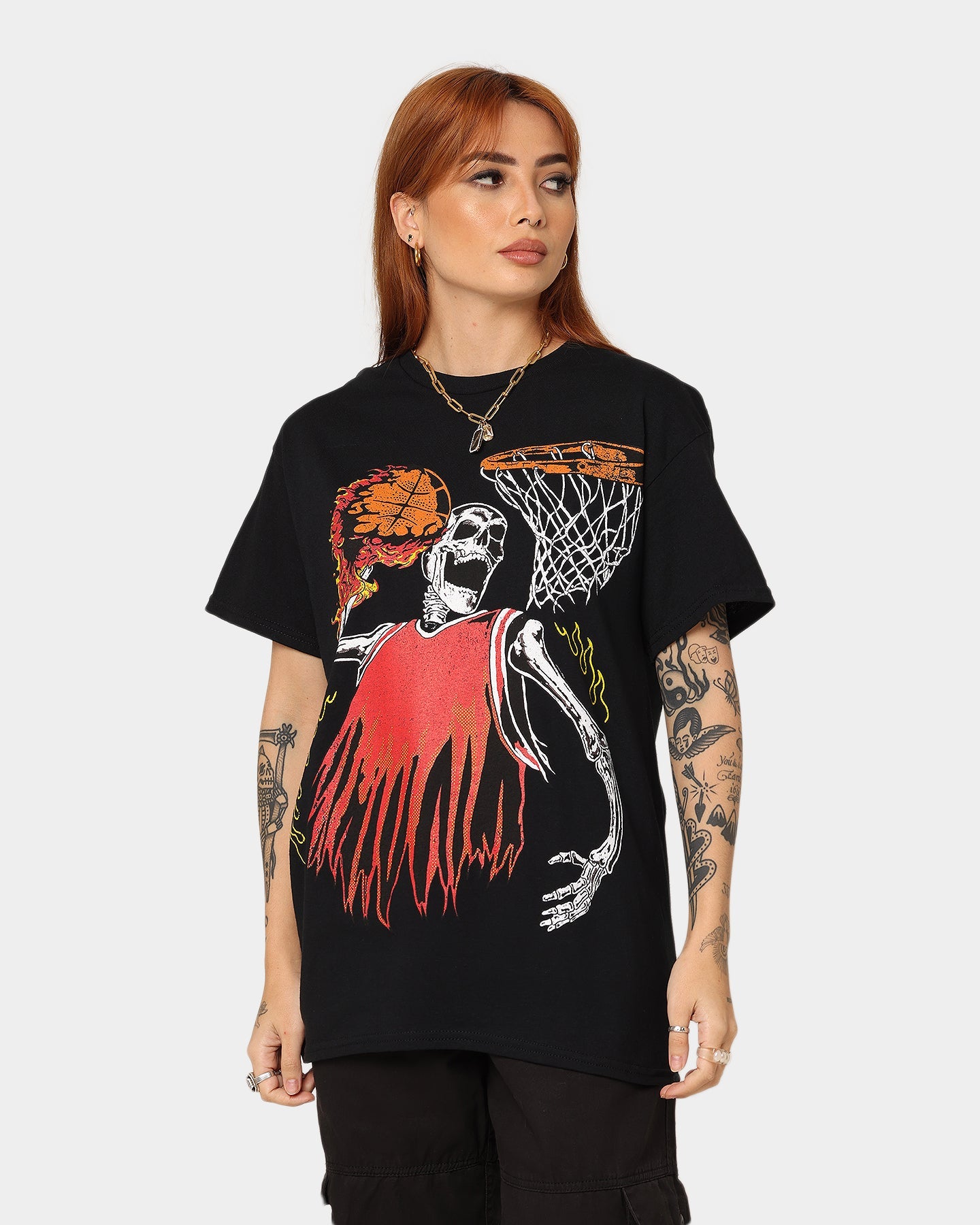 Goat Crew Playoff Skeleton T-Shirt Black/Red Style001