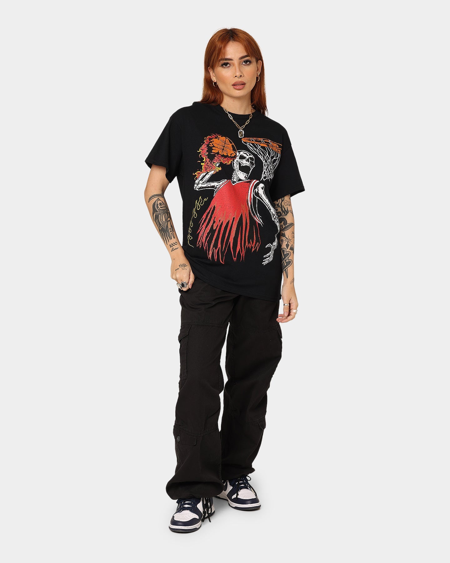 Goat Crew Playoff Skeleton T-Shirt Black/Red Style001