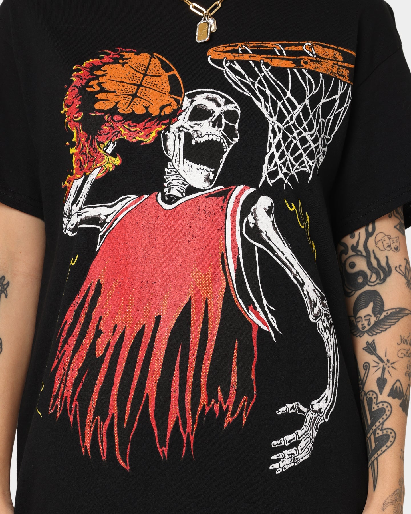 Goat Crew Playoff Skeleton T-Shirt Black/Red Style001