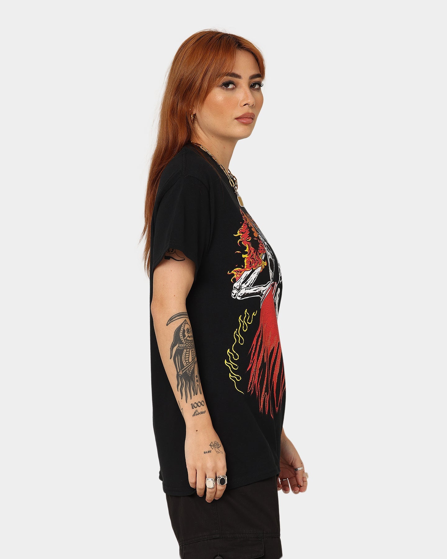 Goat Crew Playoff Skeleton T-Shirt Black/Red Style001