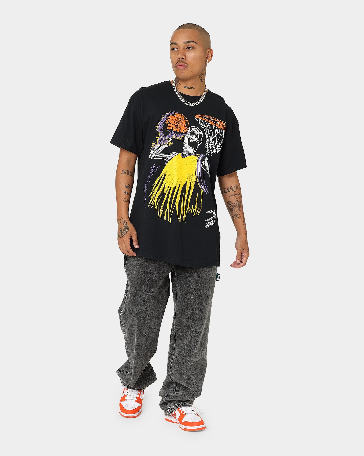 Goat Crew Playoff Skeleton T-Shirt Black/Yellow