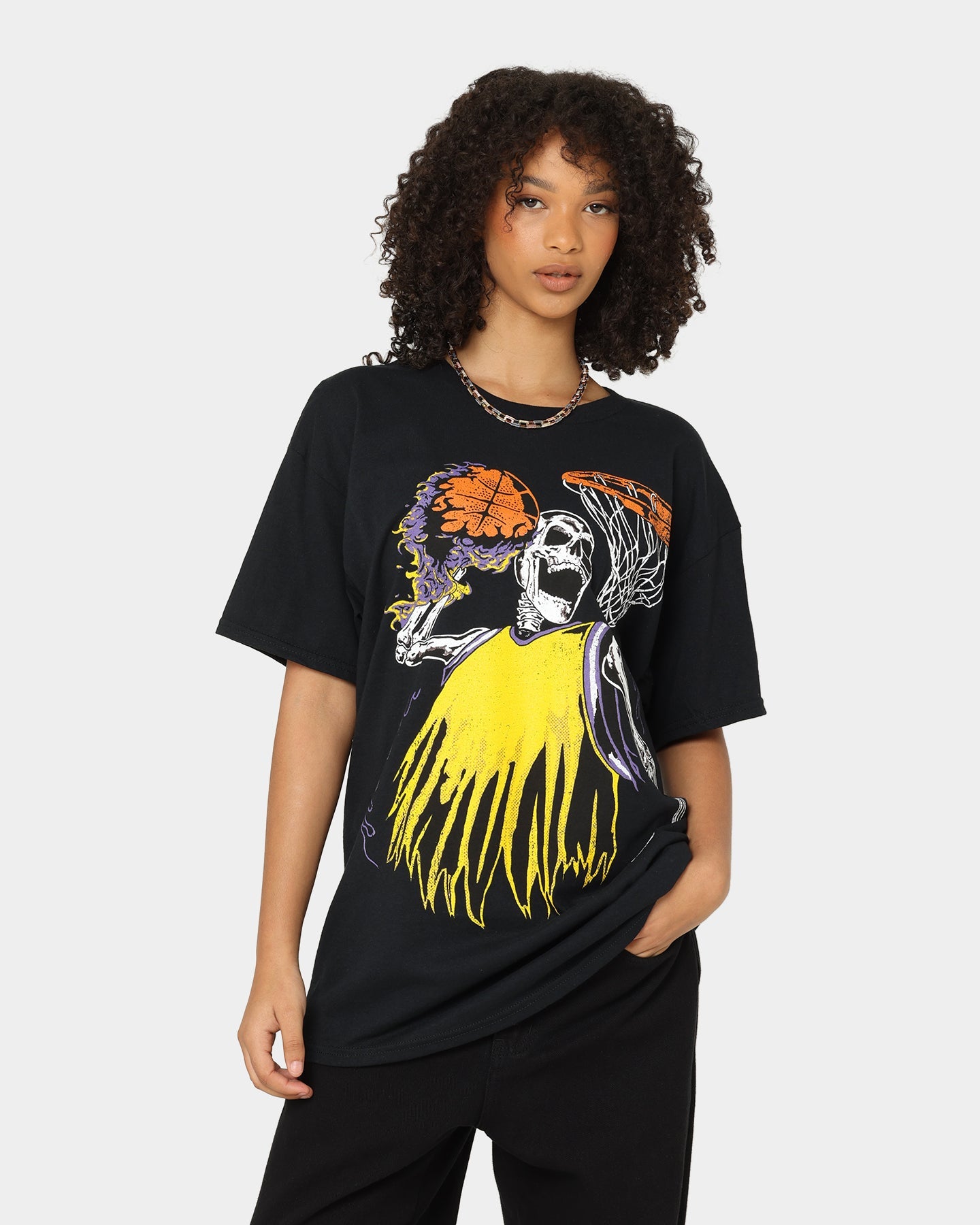 Goat Crew Playoff Skeleton T-Shirt Black/Yellow Style001