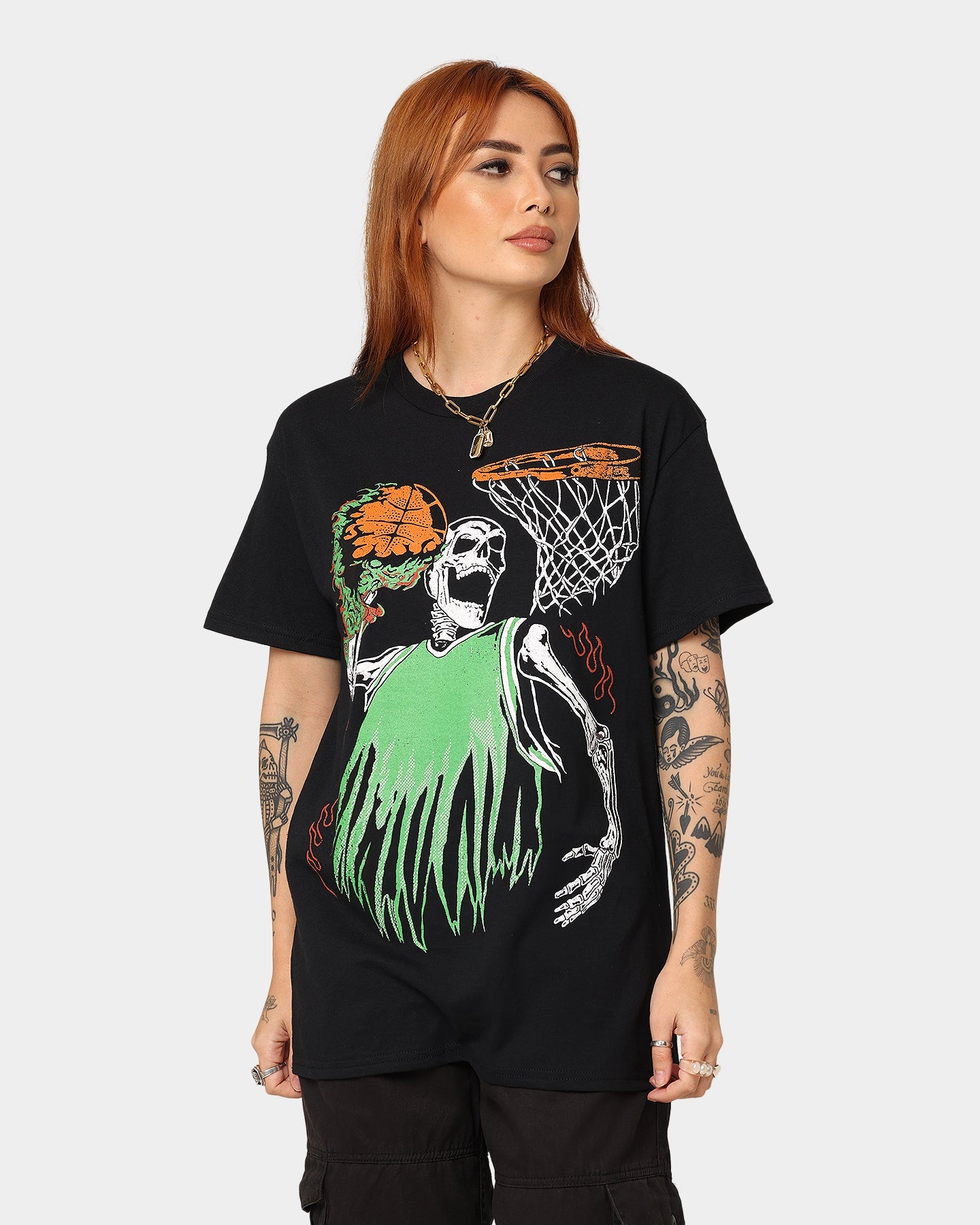 Goat Crew Playoff Skeleton T-Shirt Black/Green Style001