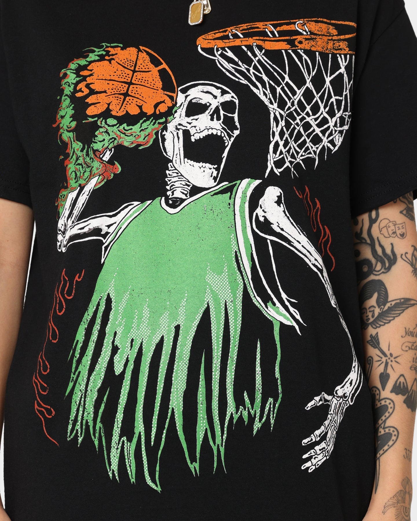 Goat Crew Playoff Skeleton T-Shirt Black/Green Style001