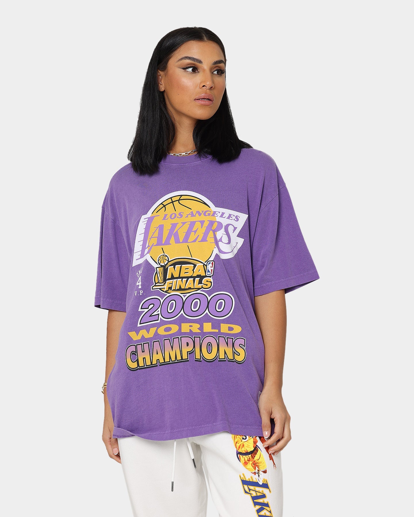 Mitchell & Ness Los Angeles Lakers 2000s World Champions T-Shirt Purple Style001