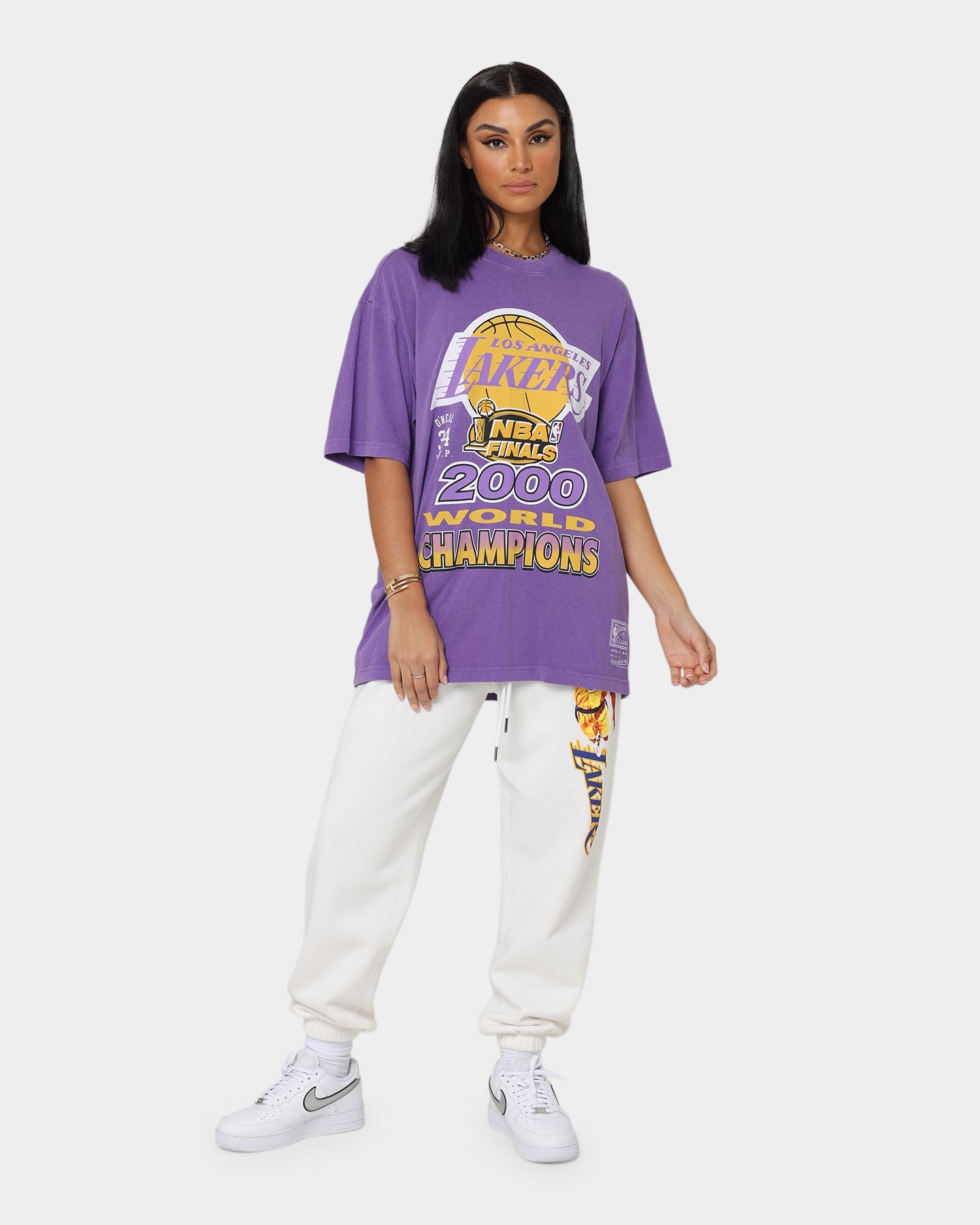 Mitchell & Ness Los Angeles Lakers 2000s World Champions T-Shirt Purple Style001