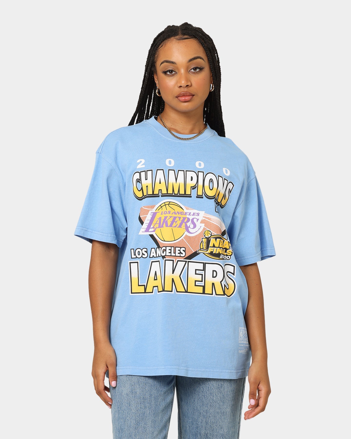 Mitchell & Ness Los Angeles Lakers On Court T-Shirt Blue Style001