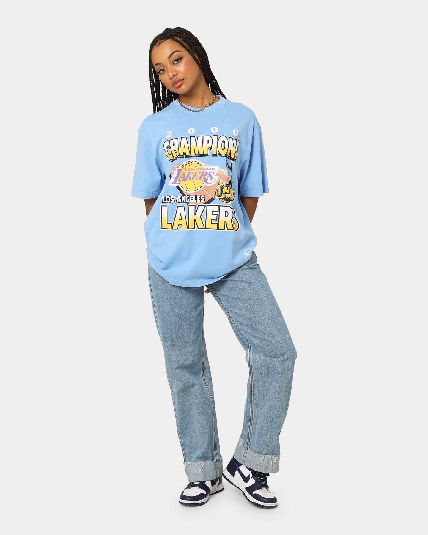Mitchell & Ness Los Angeles Lakers On Court T-Shirt Blue Style001