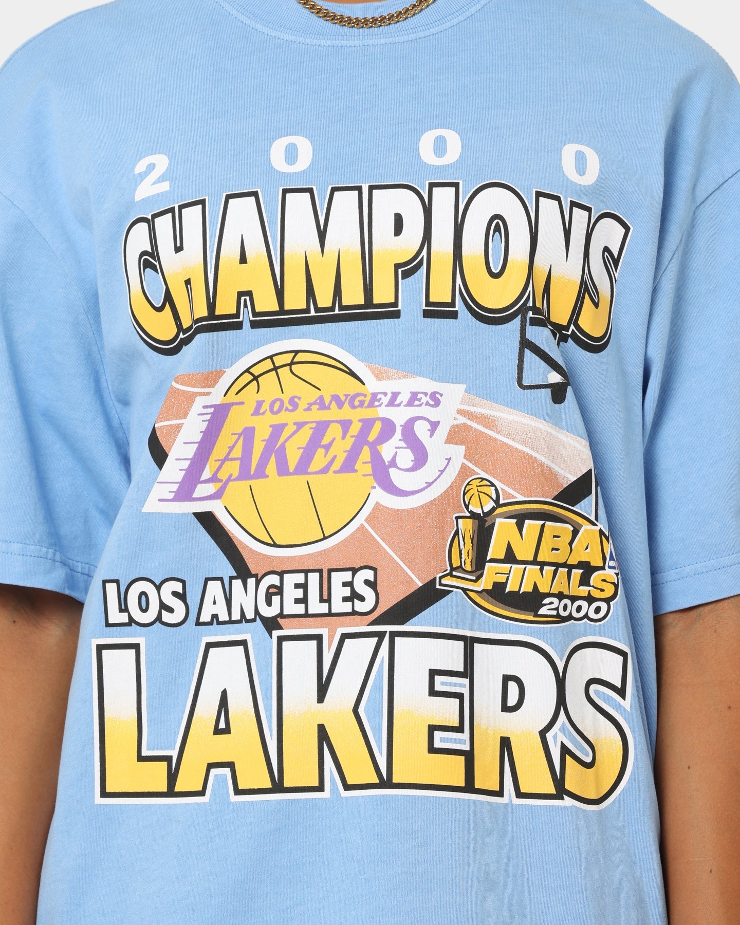 Mitchell & Ness Los Angeles Lakers On Court T-Shirt Blue Style001