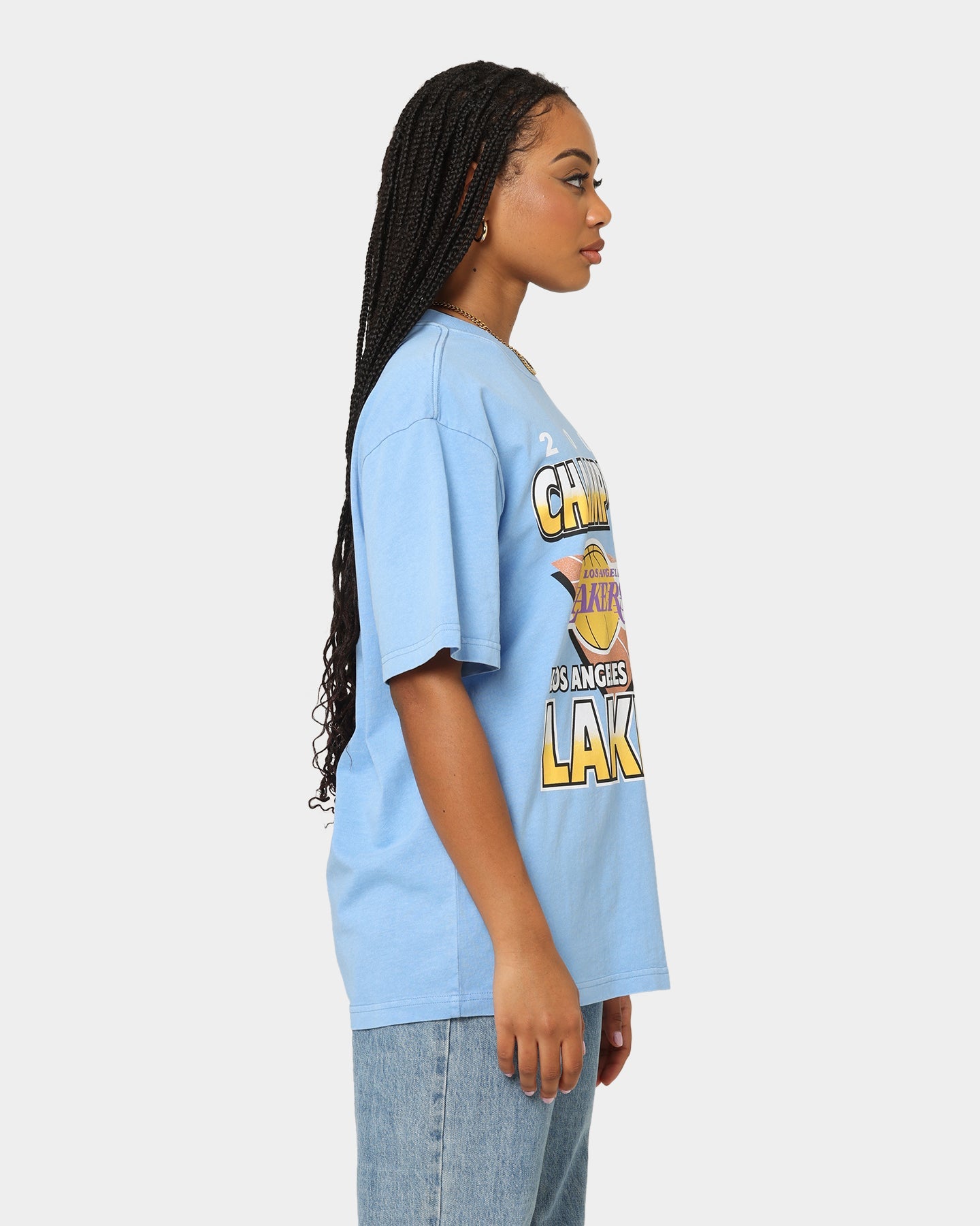 Mitchell & Ness Los Angeles Lakers On Court T-Shirt Blue Style001