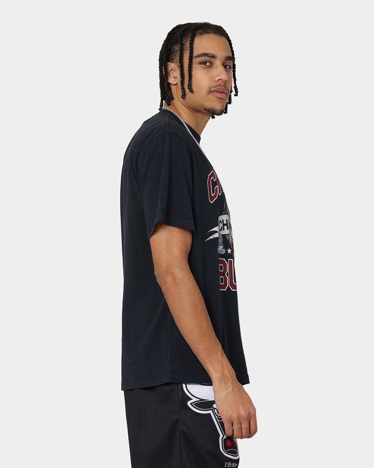 Mitchell & Ness Chicago Bulls Team History Vintage T-Shirt Faded Black