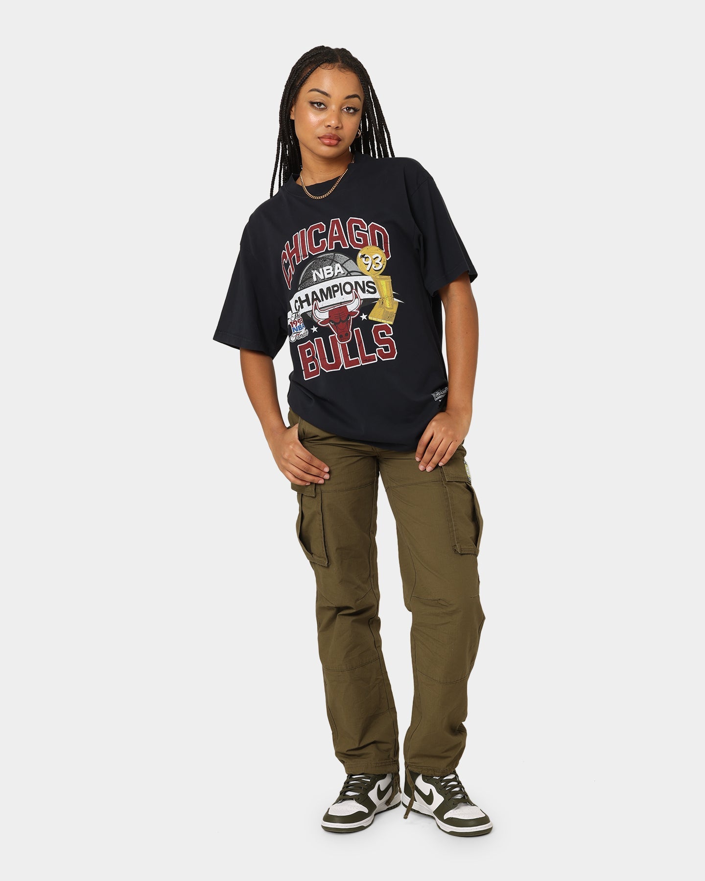 Mitchell & Ness Chicago Bulls Team History Vintage T-Shirt Faded Black Style001