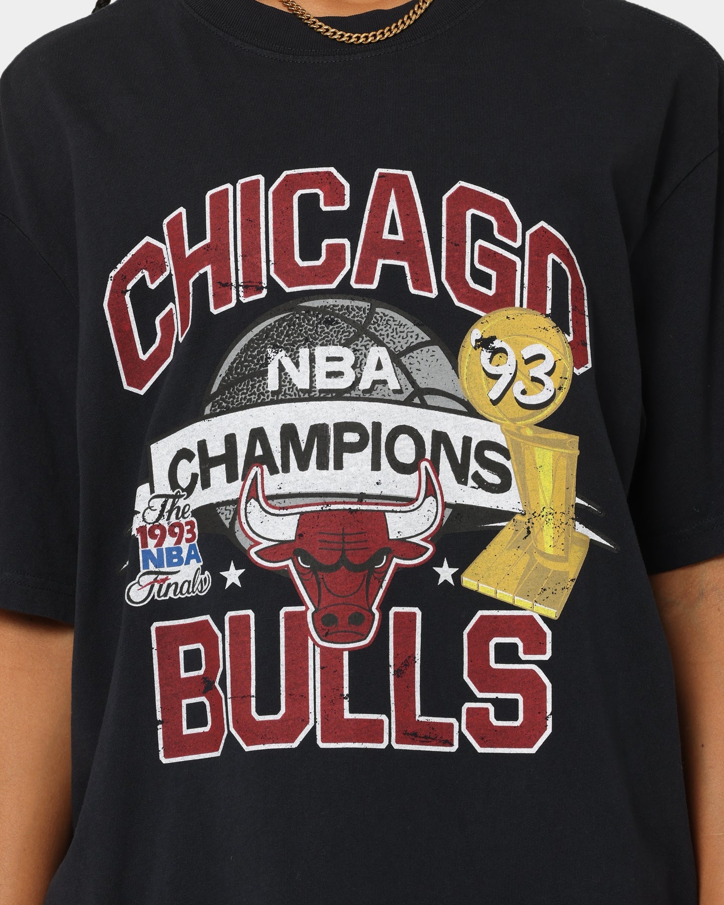 Mitchell & Ness Chicago Bulls Team History Vintage T-Shirt Faded Black Style001