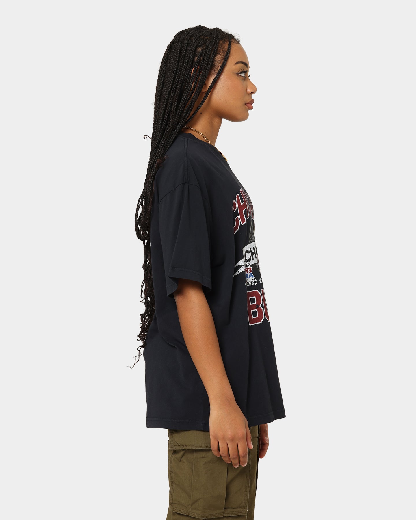 Mitchell & Ness Chicago Bulls Team History Vintage T-Shirt Faded Black Style001