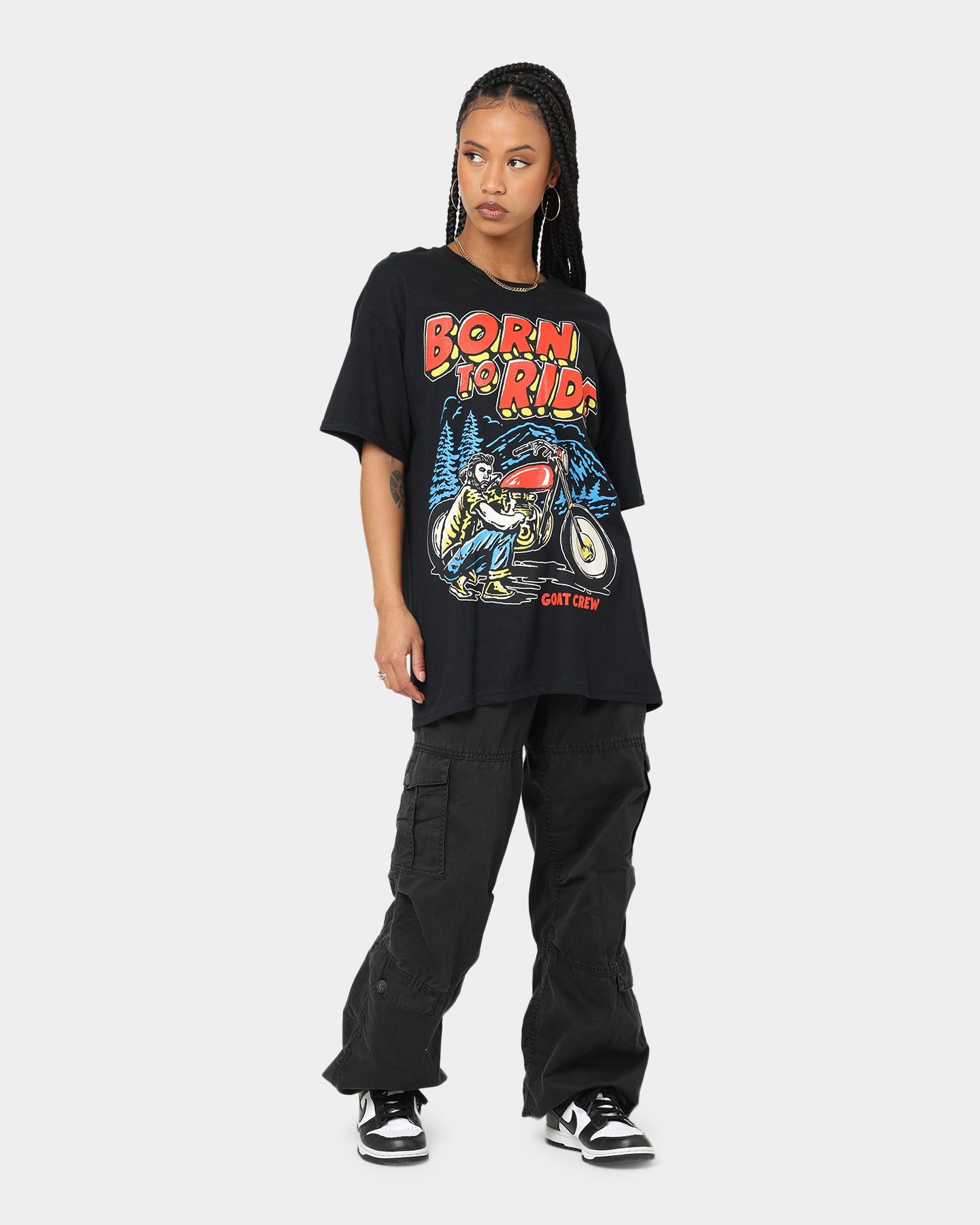 Goat Crew Born To Ride T-Shirt Black Style001