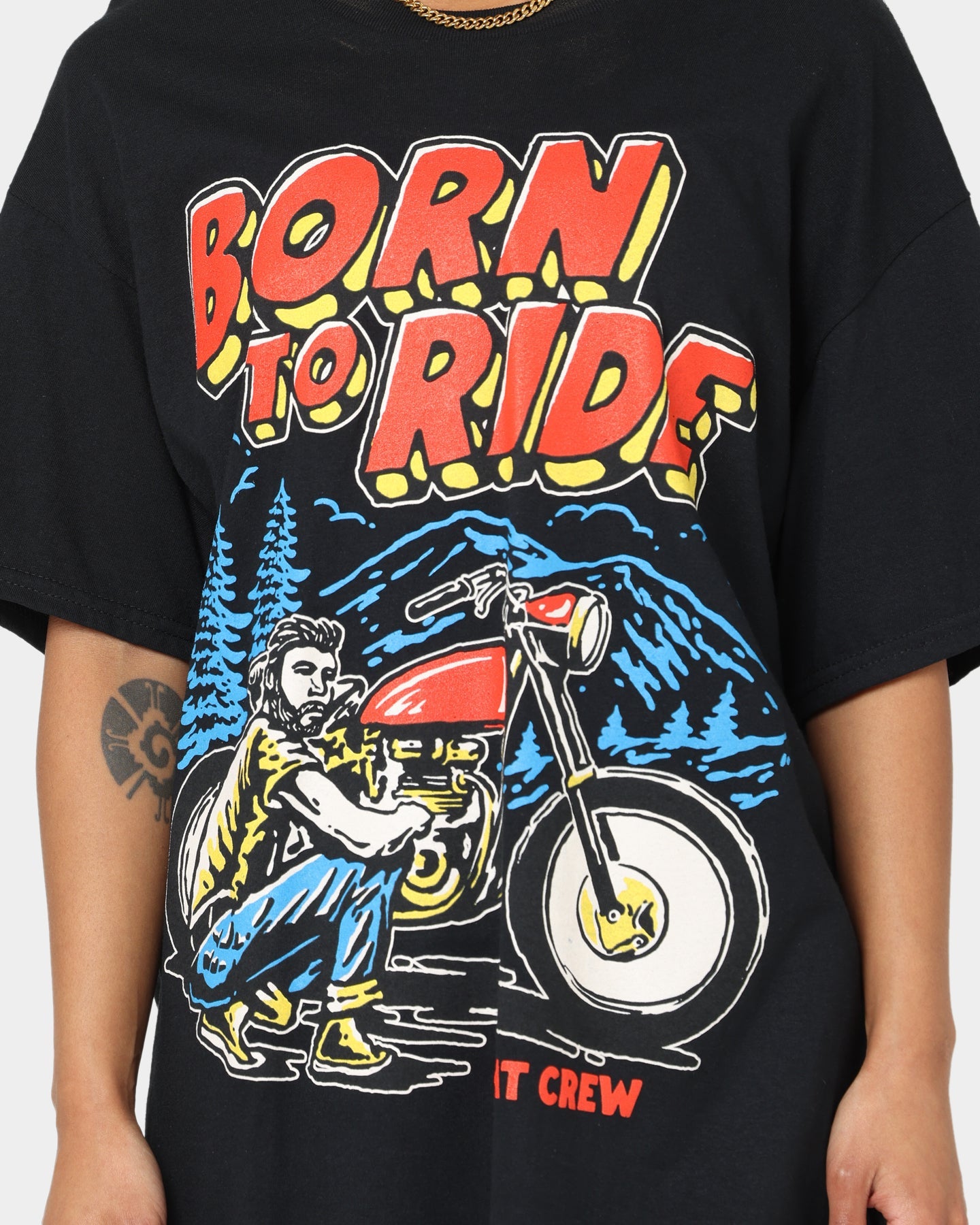 Goat Crew Born To Ride T-Shirt Black Style001