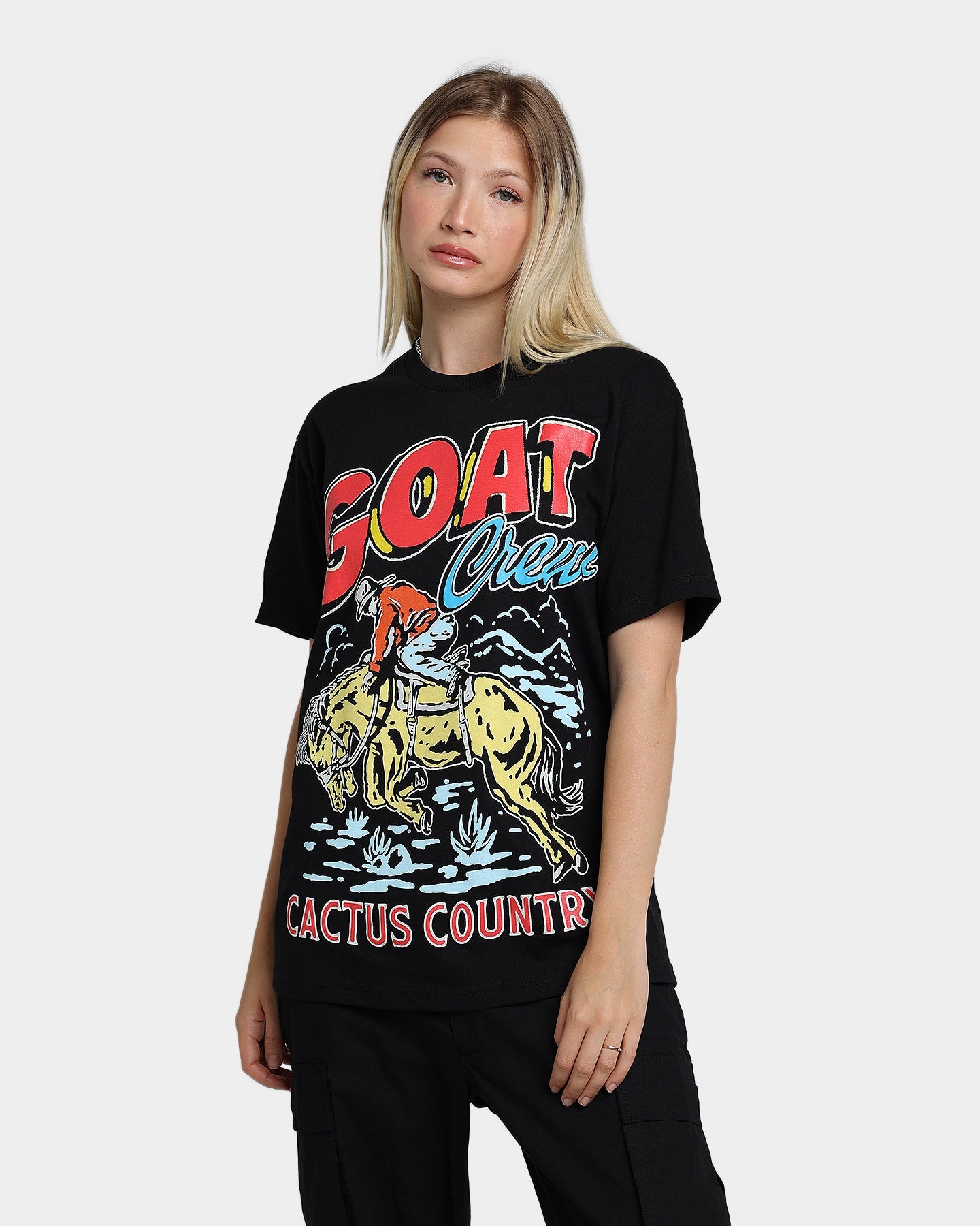 Goat Crew Cactus Country T-Shirt Black Style001