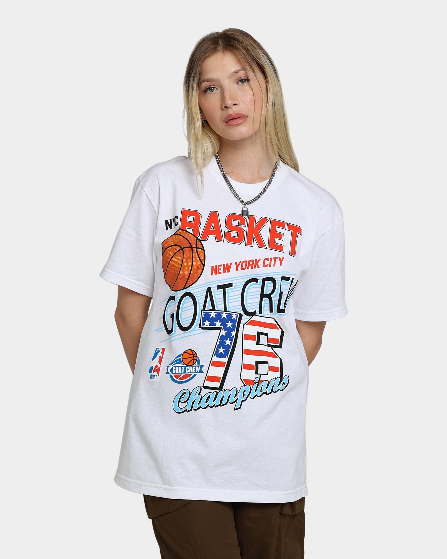 Goat Crew New York Champs T-Shirt White Style001