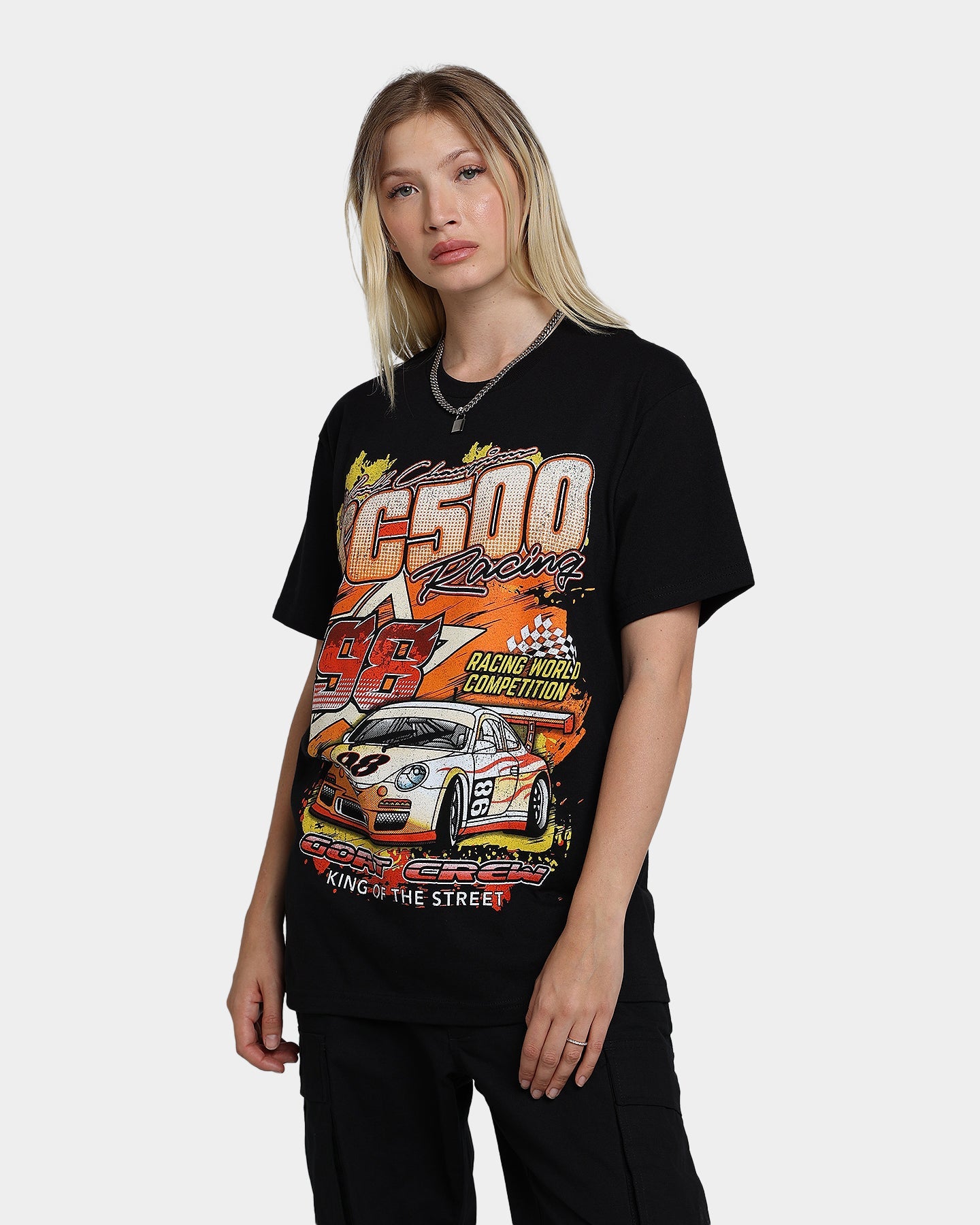 Goat Crew Racing Street King T-Shirt Black Style001