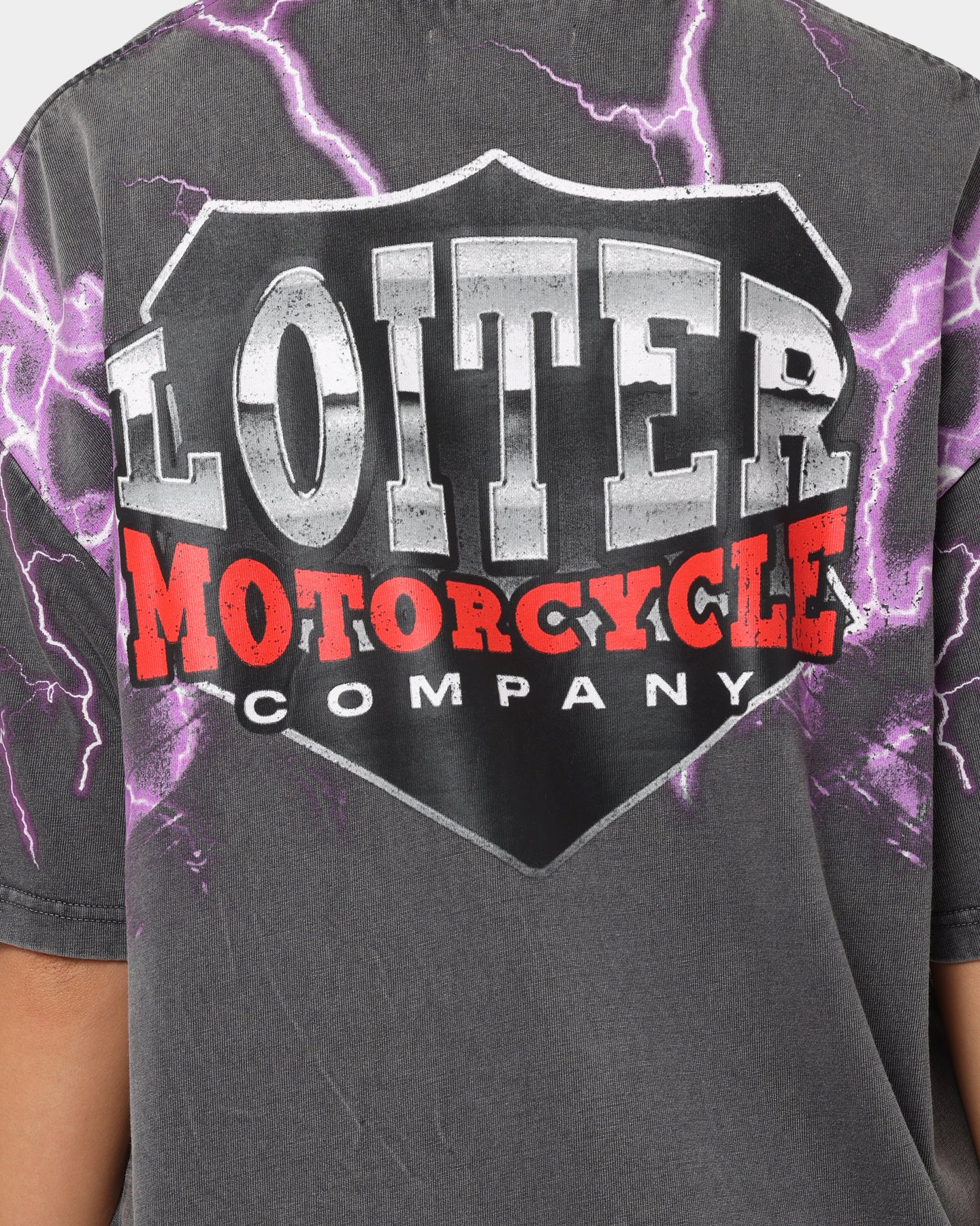 Loiter Lightning Eagle Vintage T-Shirt Charcoal Style001