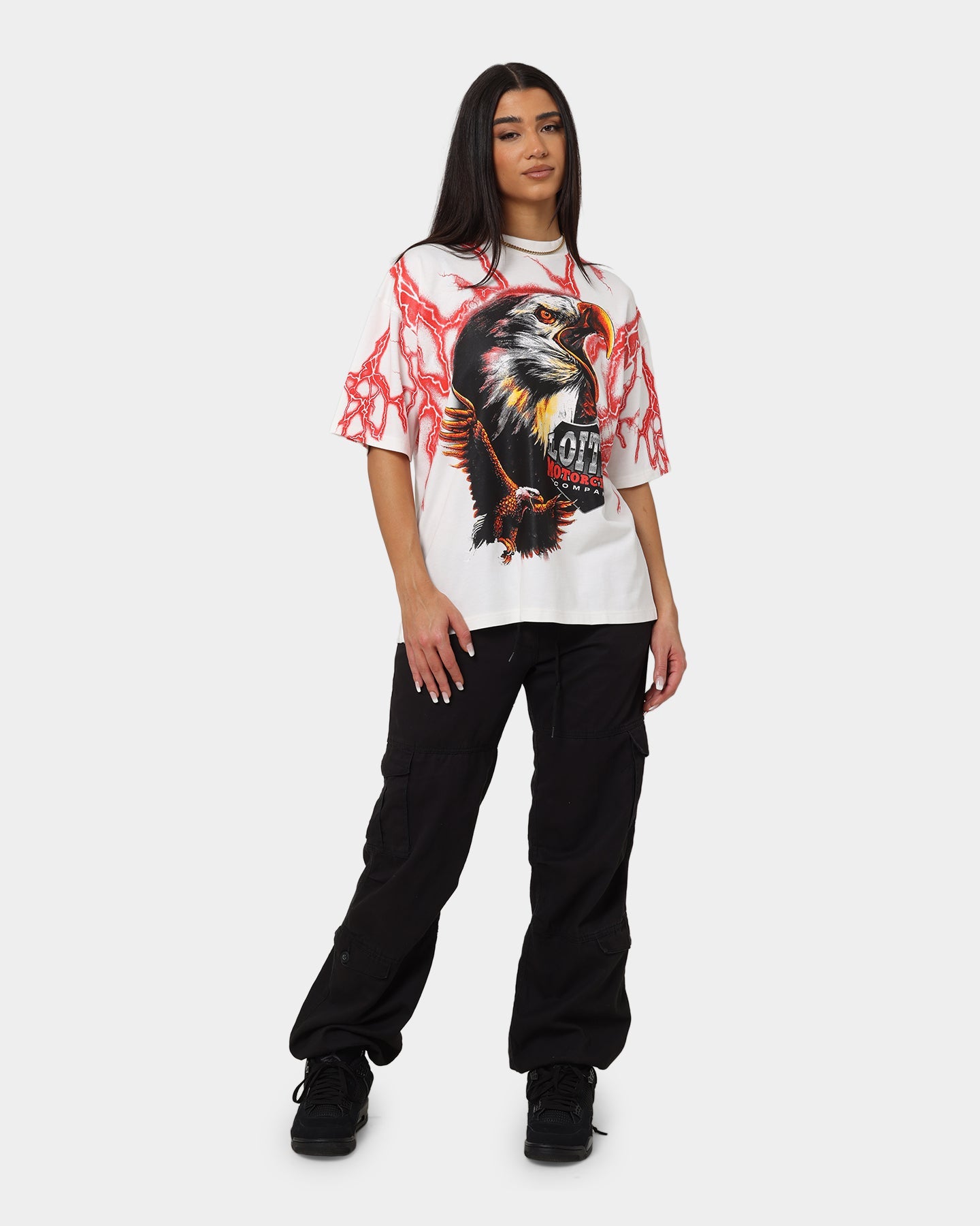Loiter Lightning Eagle T-Shirt Charcoal Style001