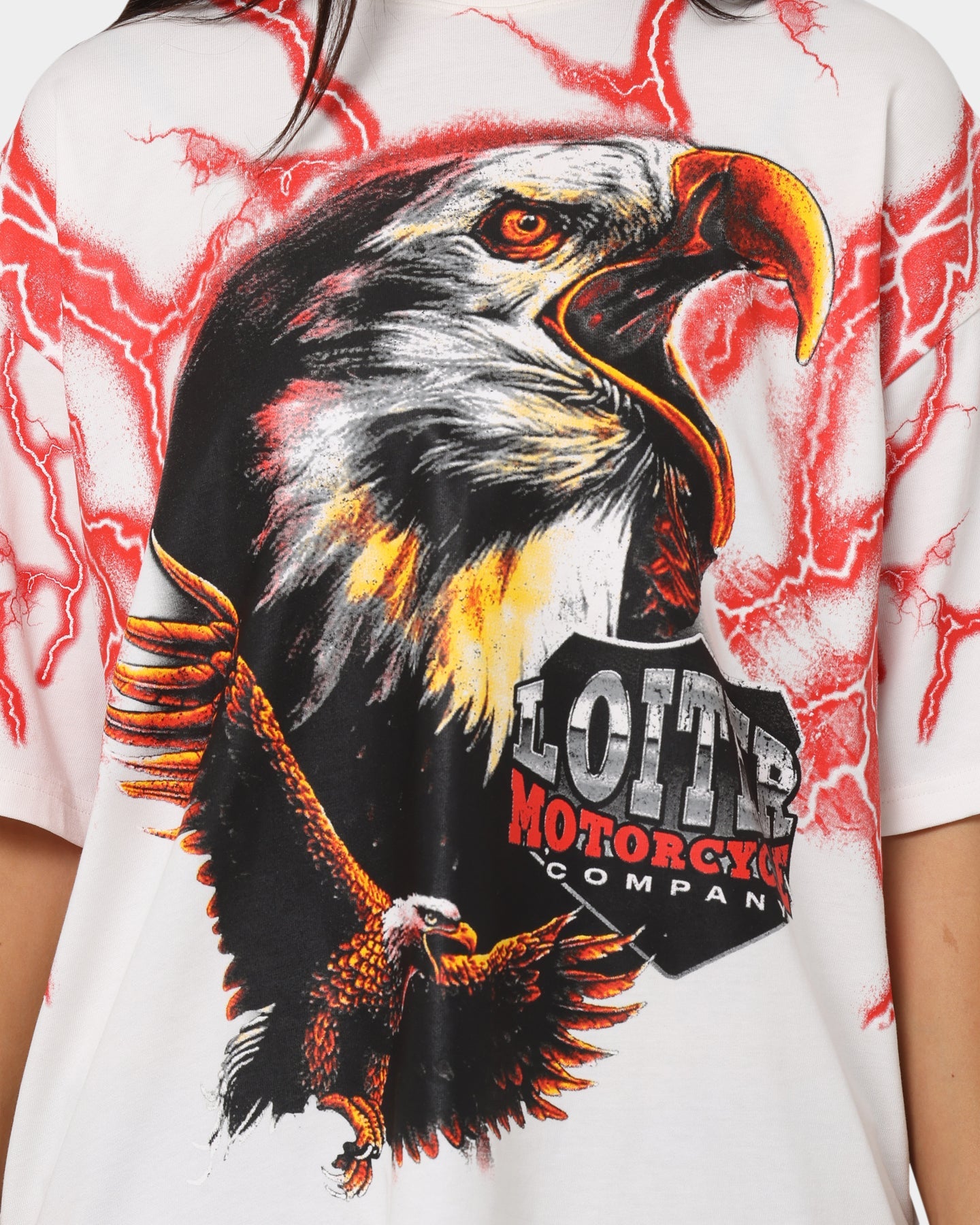 Loiter Lightning Eagle T-Shirt Charcoal Style001