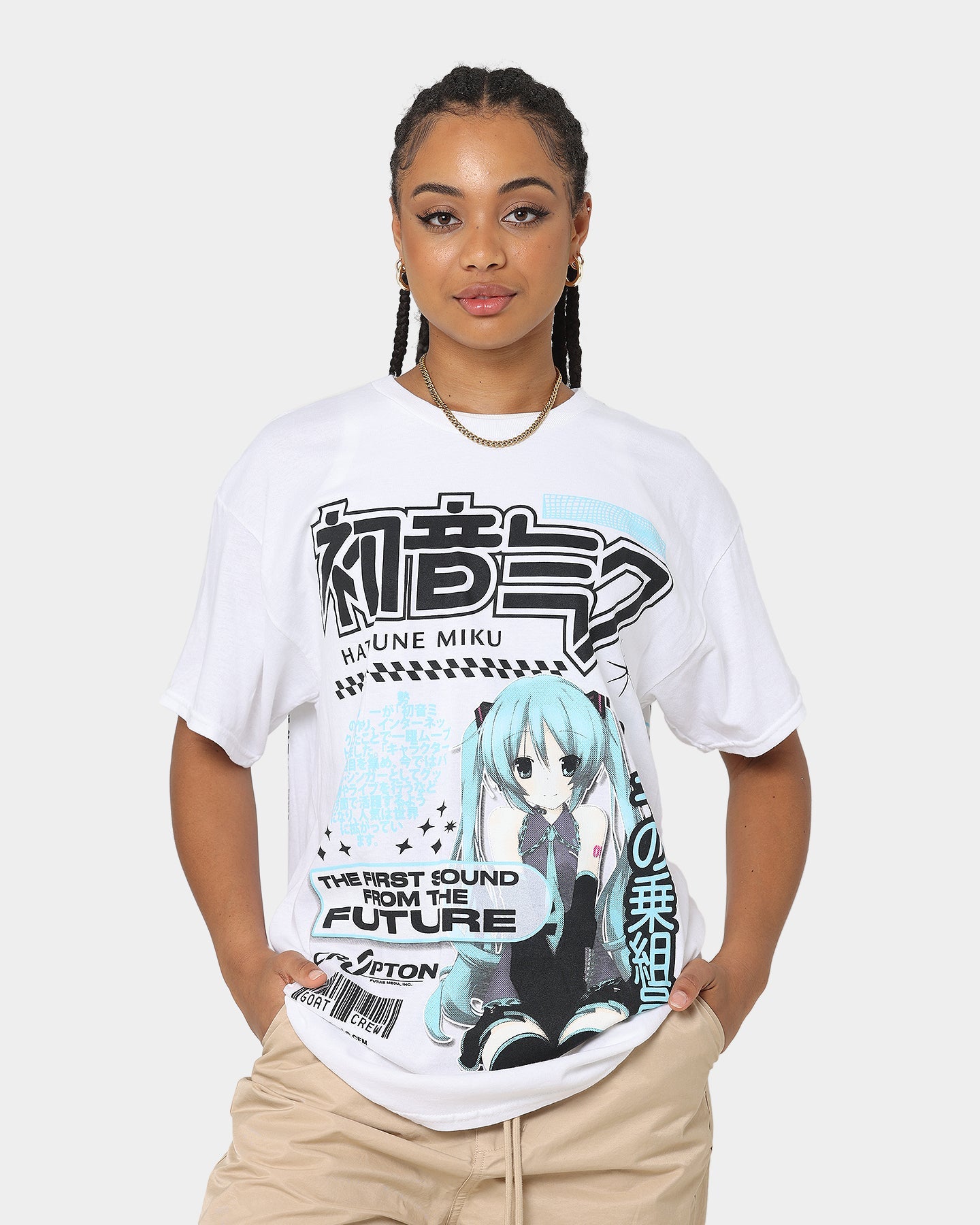 Goat Crew X Hatsune Miku Future Sound T-Shirt White Style001