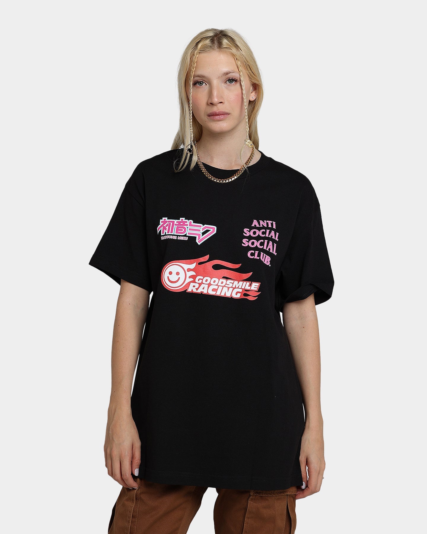 Anti Social Social Club Good Smile Racing T-Shirt Black Style001