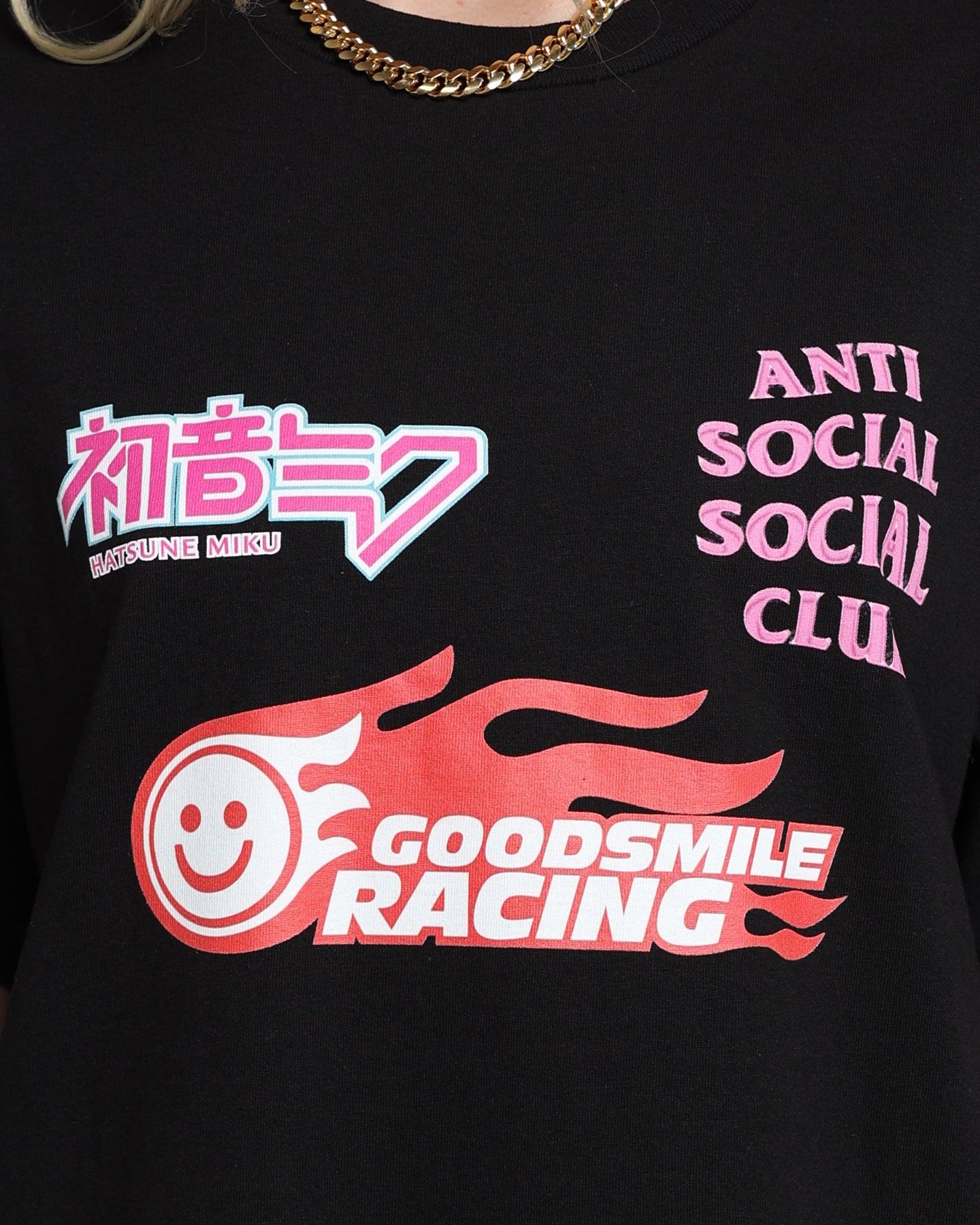 Anti Social Social Club Good Smile Racing T-Shirt Black Style001