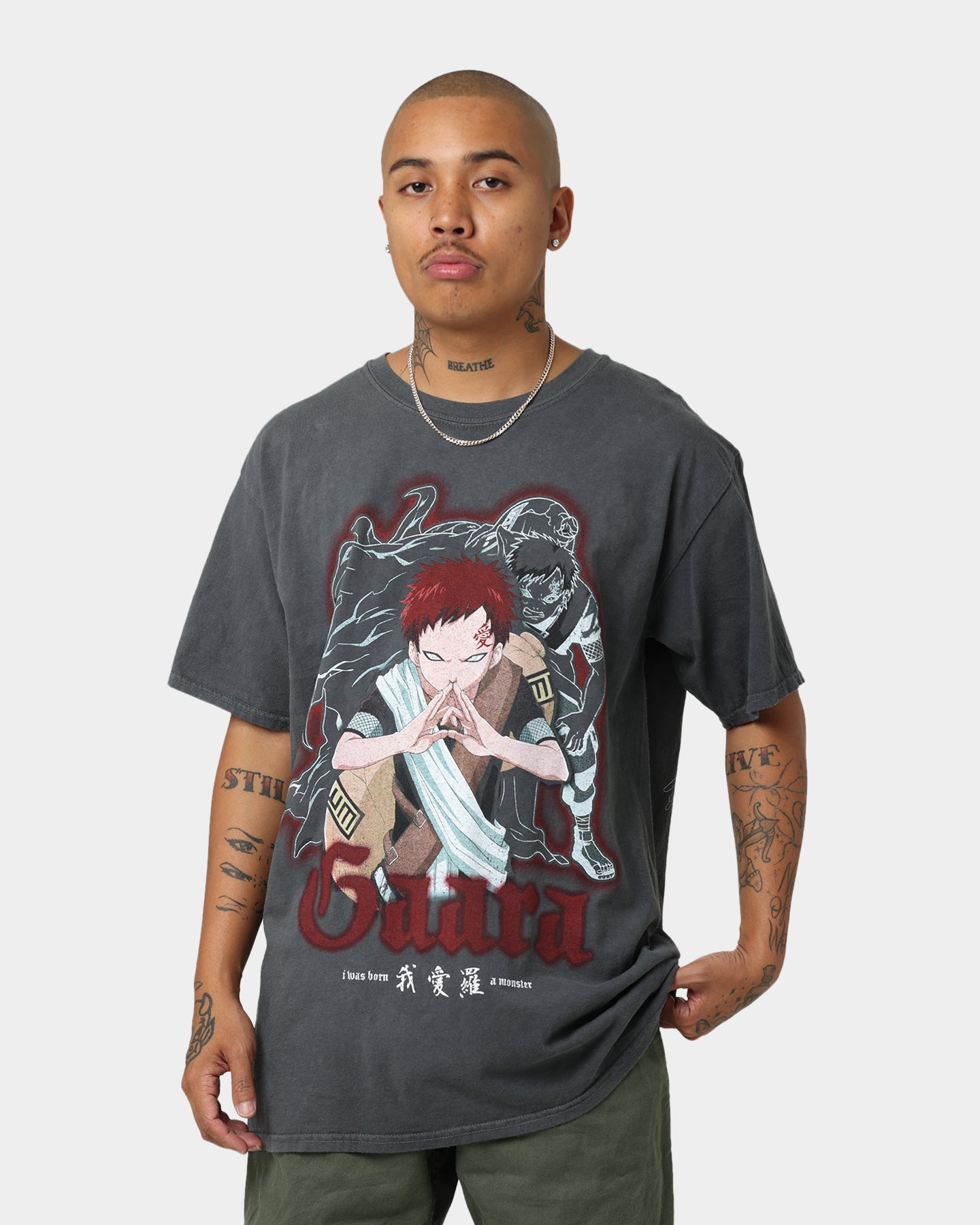 Goat Crew X Naruto Gaara CLR T-Shirt Charcoal