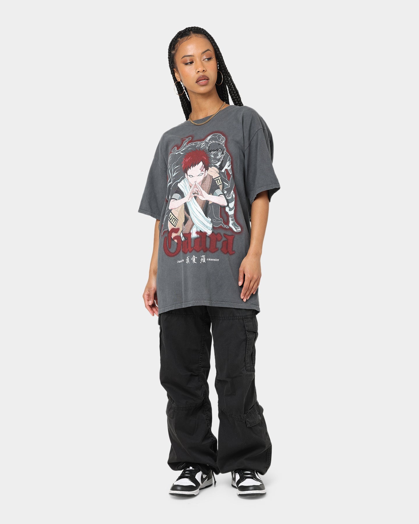 Goat Crew X Naruto Gaara CLR T-Shirt Charcoal Style001