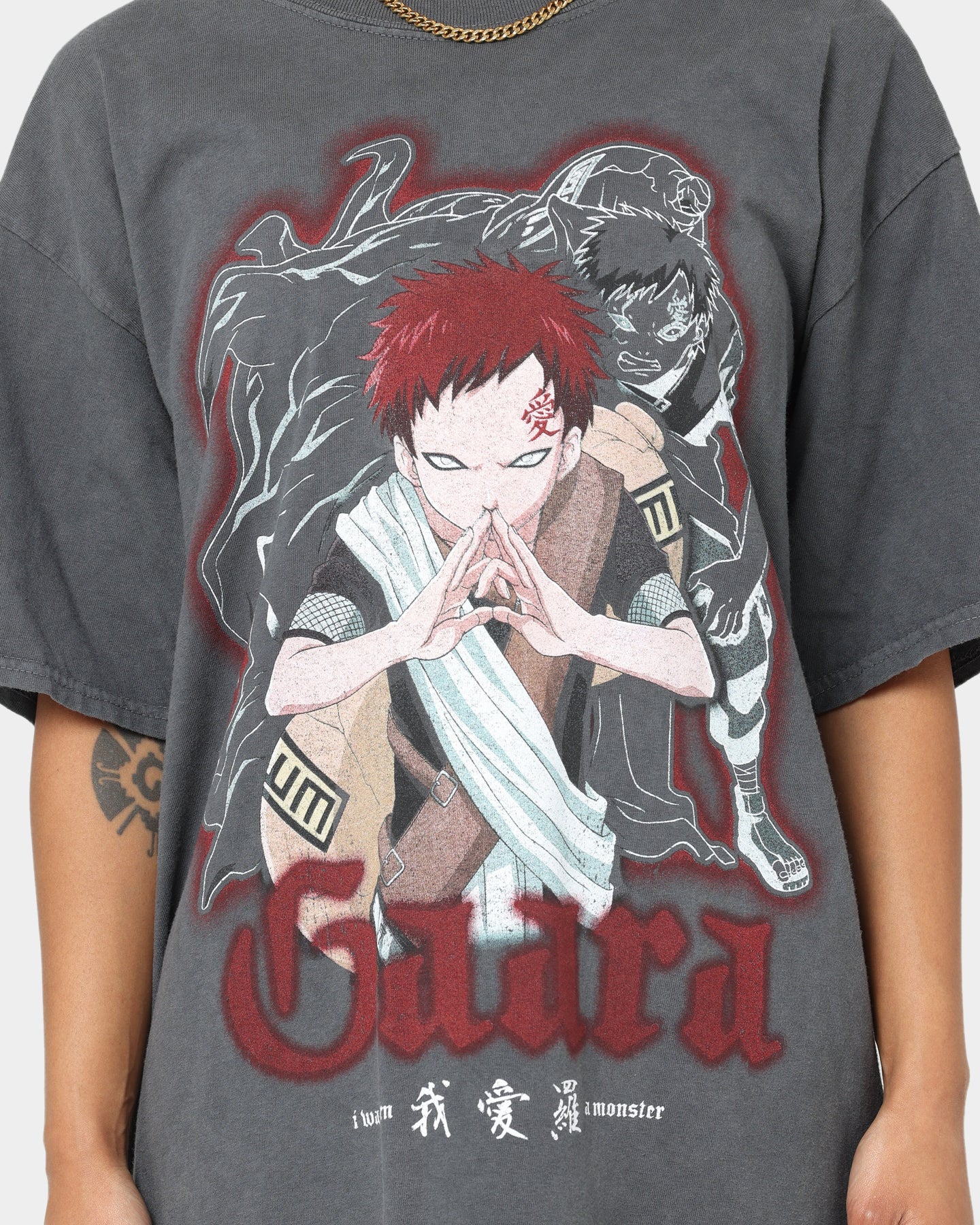 Goat Crew X Naruto Gaara CLR T-Shirt Charcoal Style001