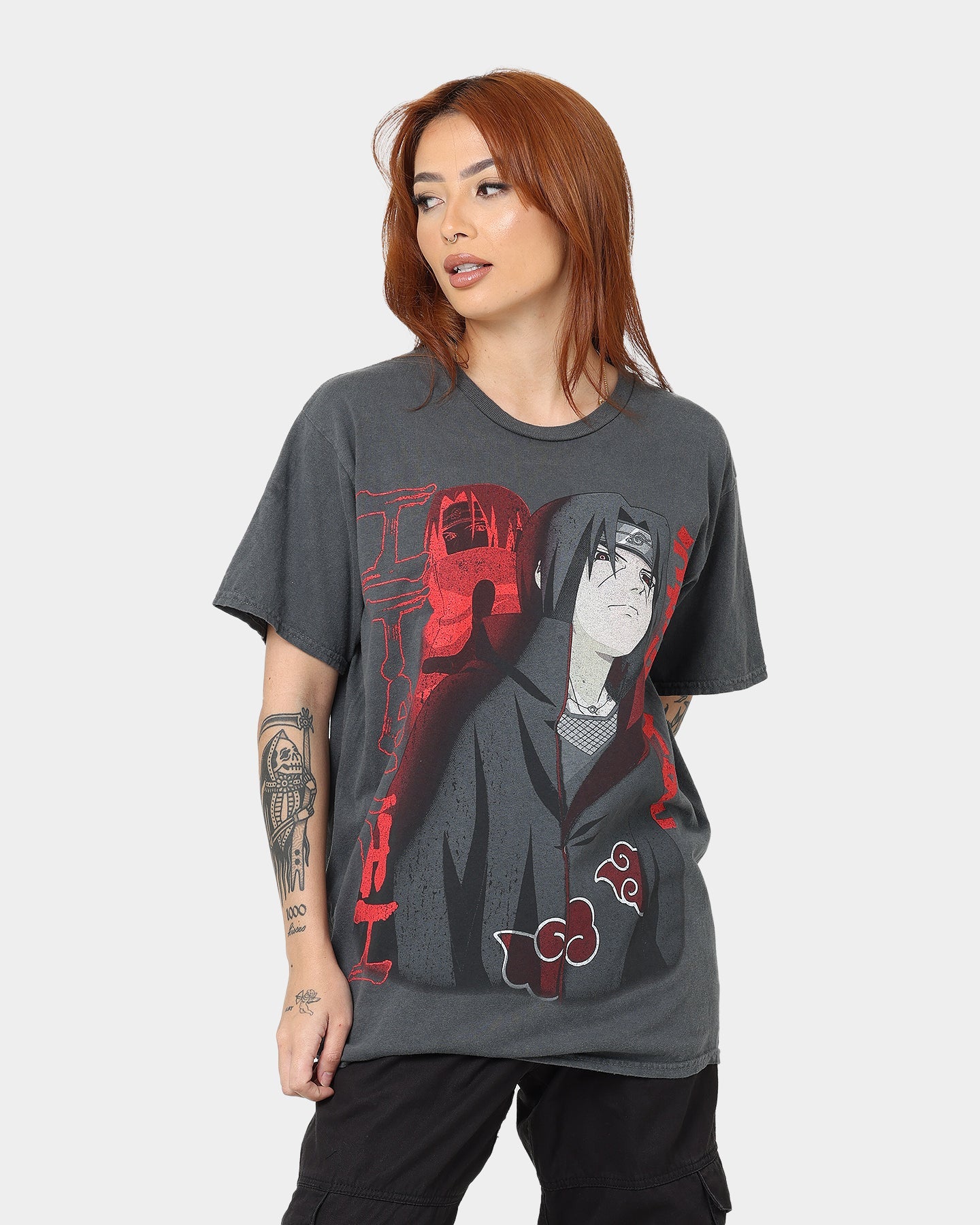 Goat Crew Goat Crew X Naruto Itachi CLR T-Shirt Charcoal Style001