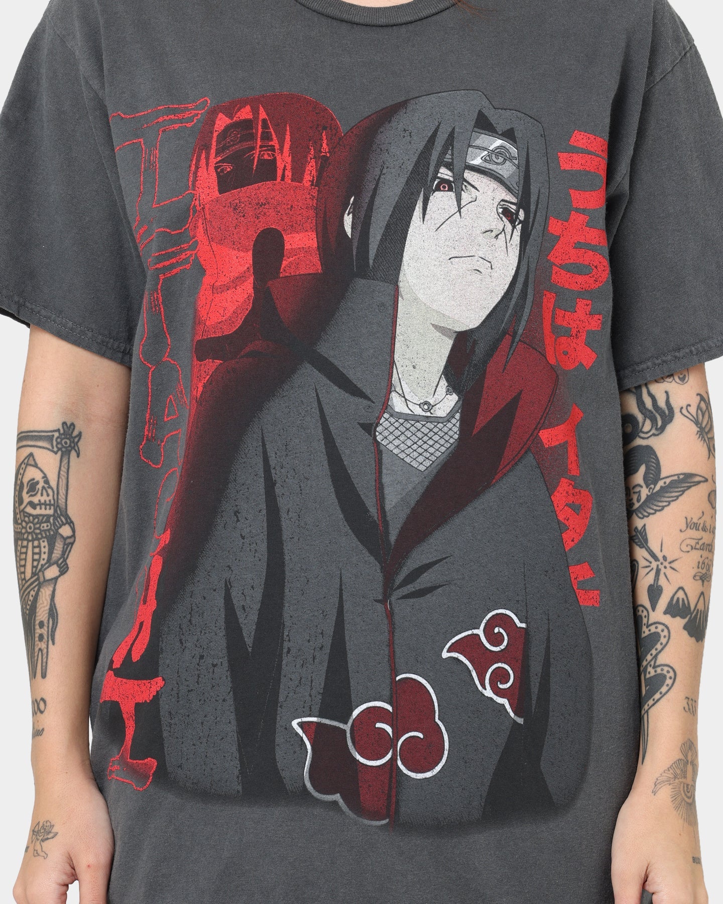 Goat Crew Goat Crew X Naruto Itachi CLR T-Shirt Charcoal Style001