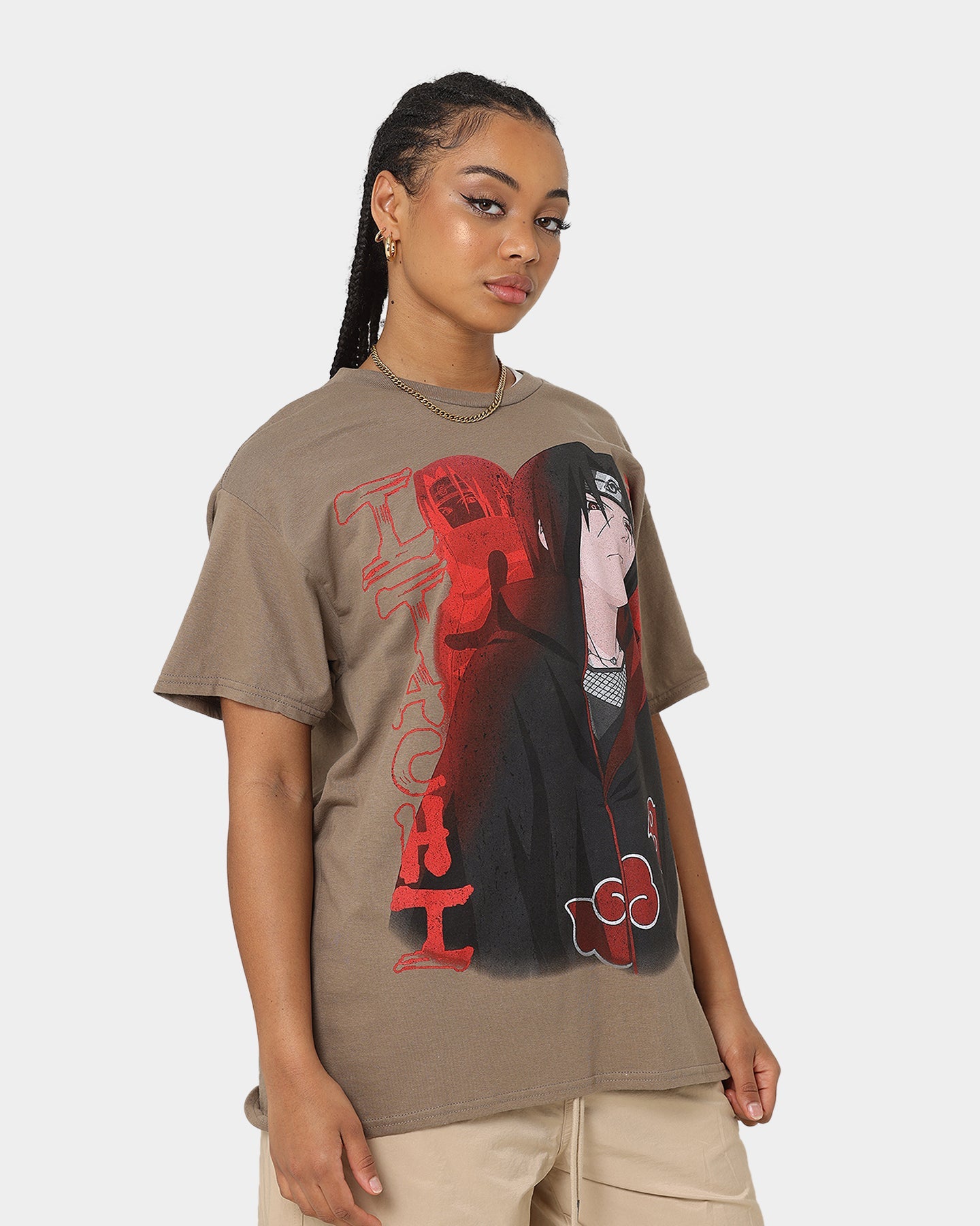 Goat Crew X Naruto Itachi CLR T-Shirt Light Brown Style001