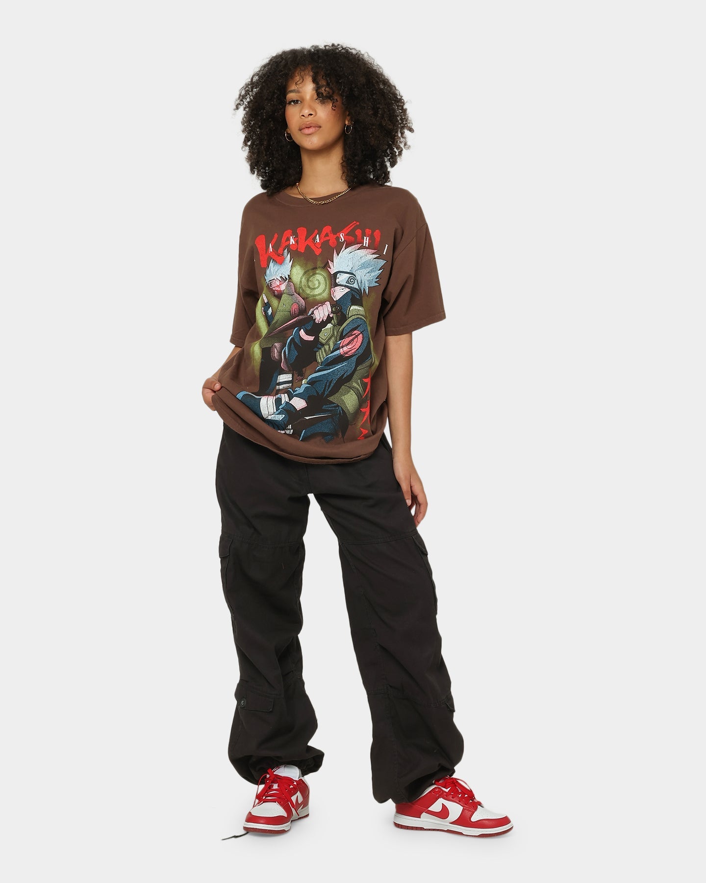 Goat Crew X Naruto Kakashi CLR T-Shirt Brown Style001