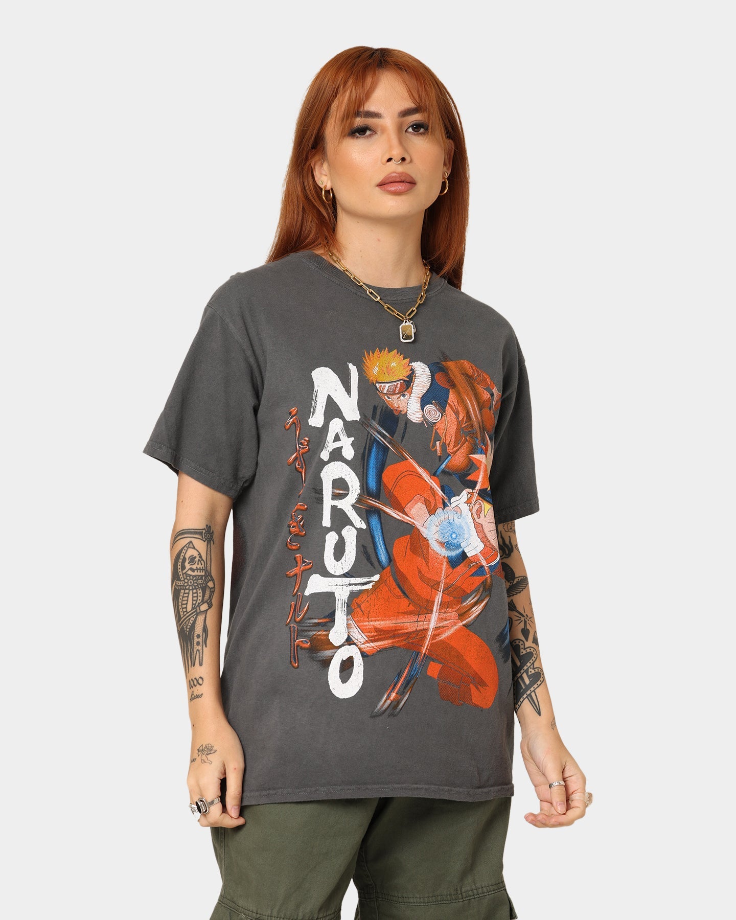 Goat Crew Goat Crew X Naruto Naruto CLR Vintage T-Shirt Charcoal Style001