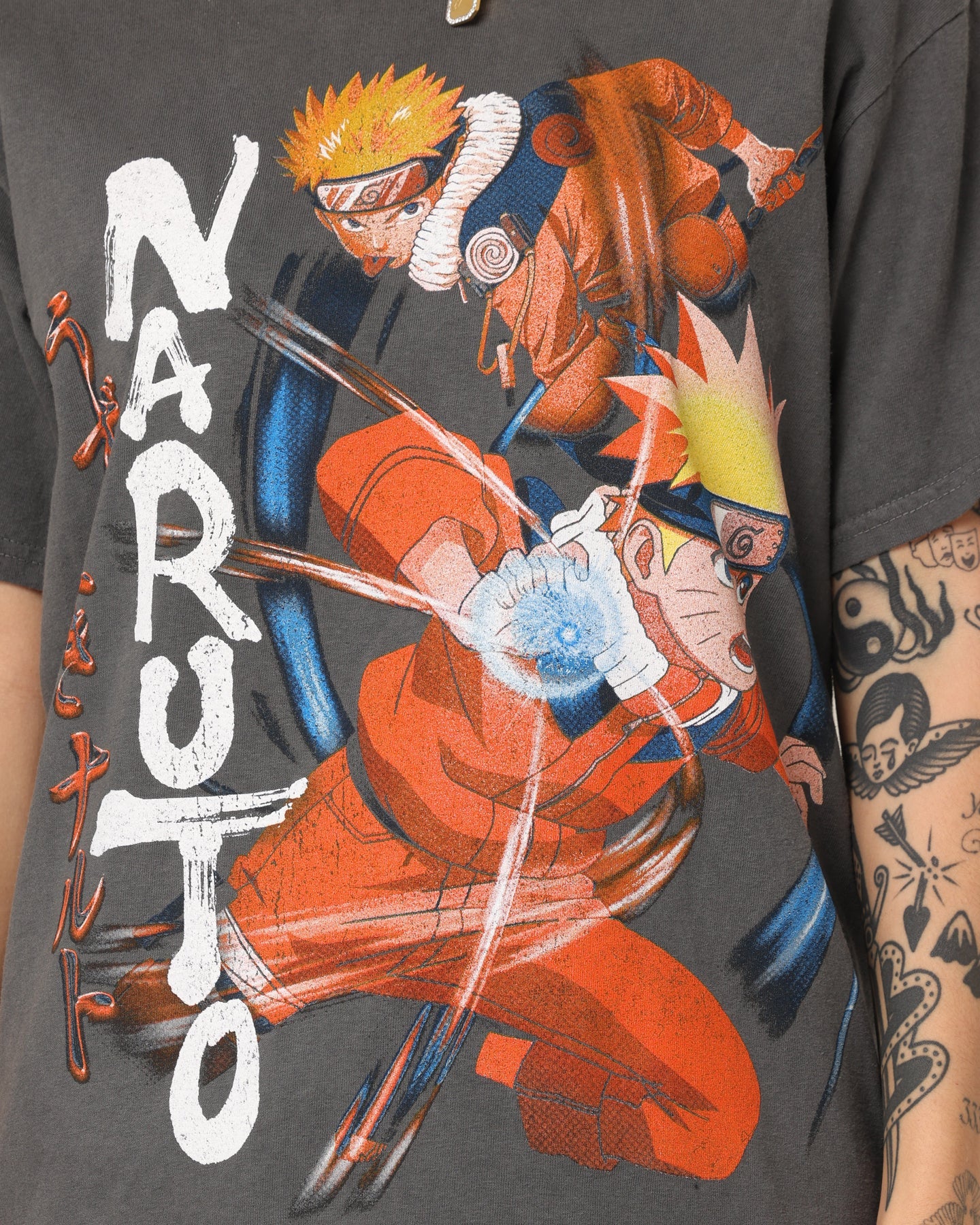 Goat Crew Goat Crew X Naruto Naruto CLR Vintage T-Shirt Charcoal Style001