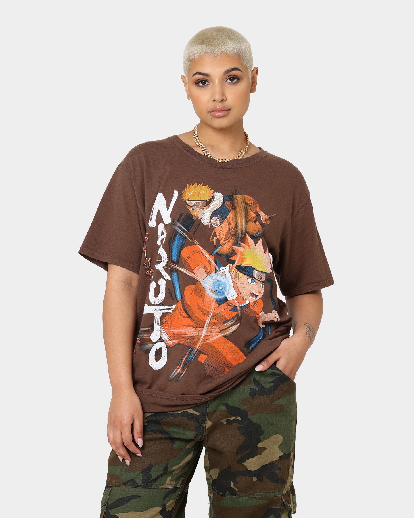 Goat Crew Goat Crew X Naruto Naruto CLR T-Shirt Brown Style001