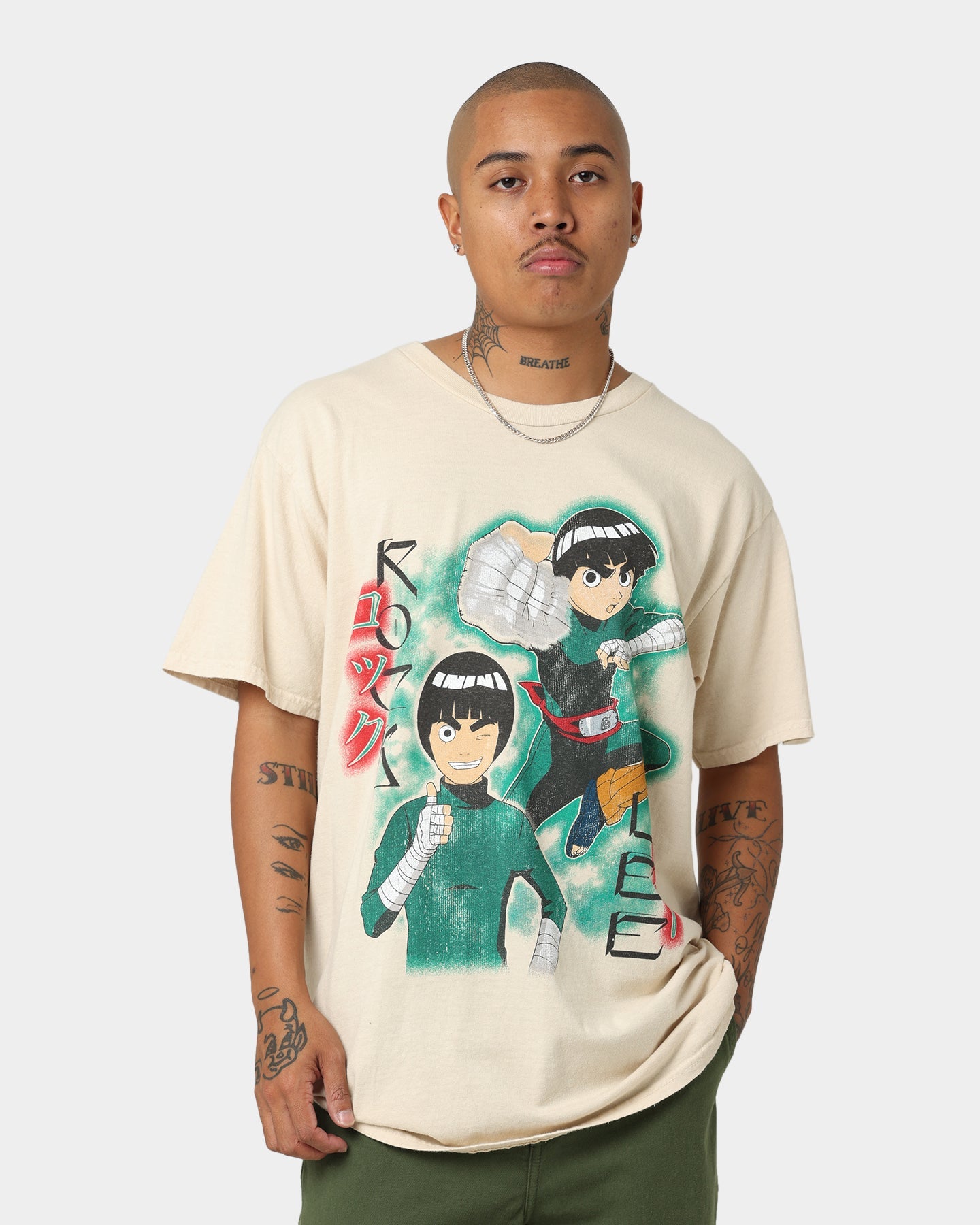 Goat Crew X Naruto Rock Lee CLR T-Shirt Stone
