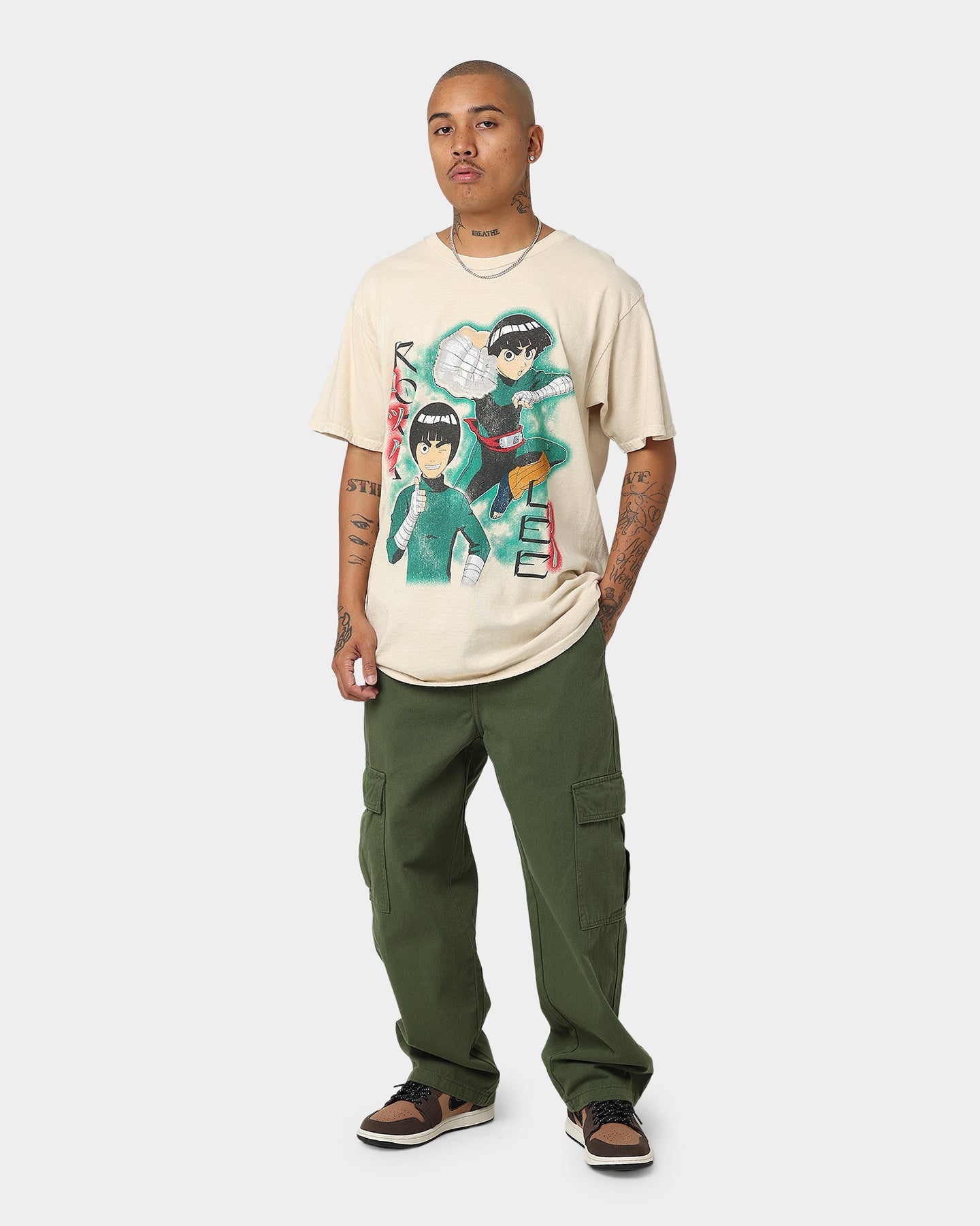 Goat Crew X Naruto Rock Lee CLR T-Shirt Stone
