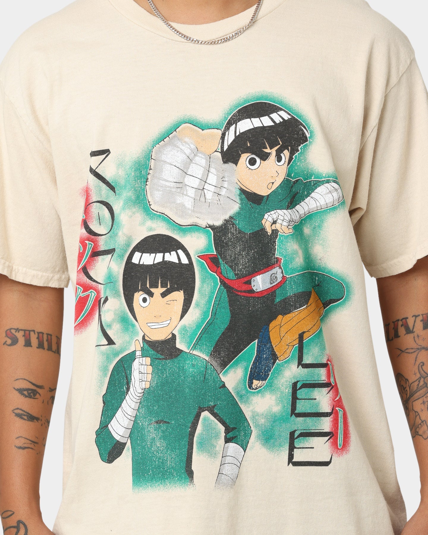 Goat Crew X Naruto Rock Lee CLR T-Shirt Stone
