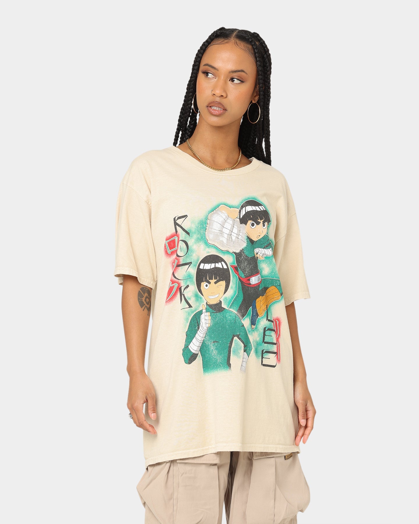Goat Crew X Naruto Rock Lee CLR T-Shirt Stone Style001