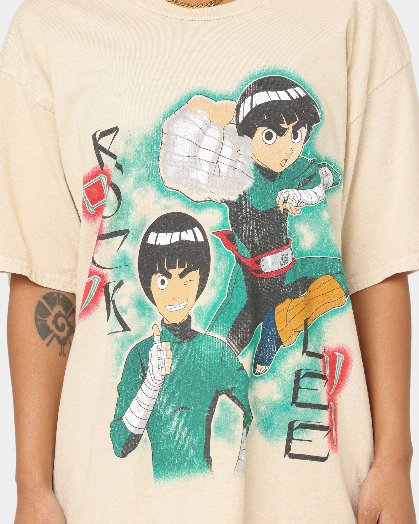 Goat Crew X Naruto Rock Lee CLR T-Shirt Stone Style001