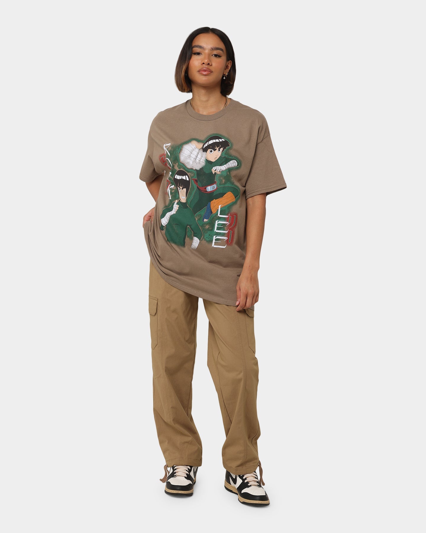 Goat Crew X Naruto Rock Lee CLR T-Shirt Brown Style001