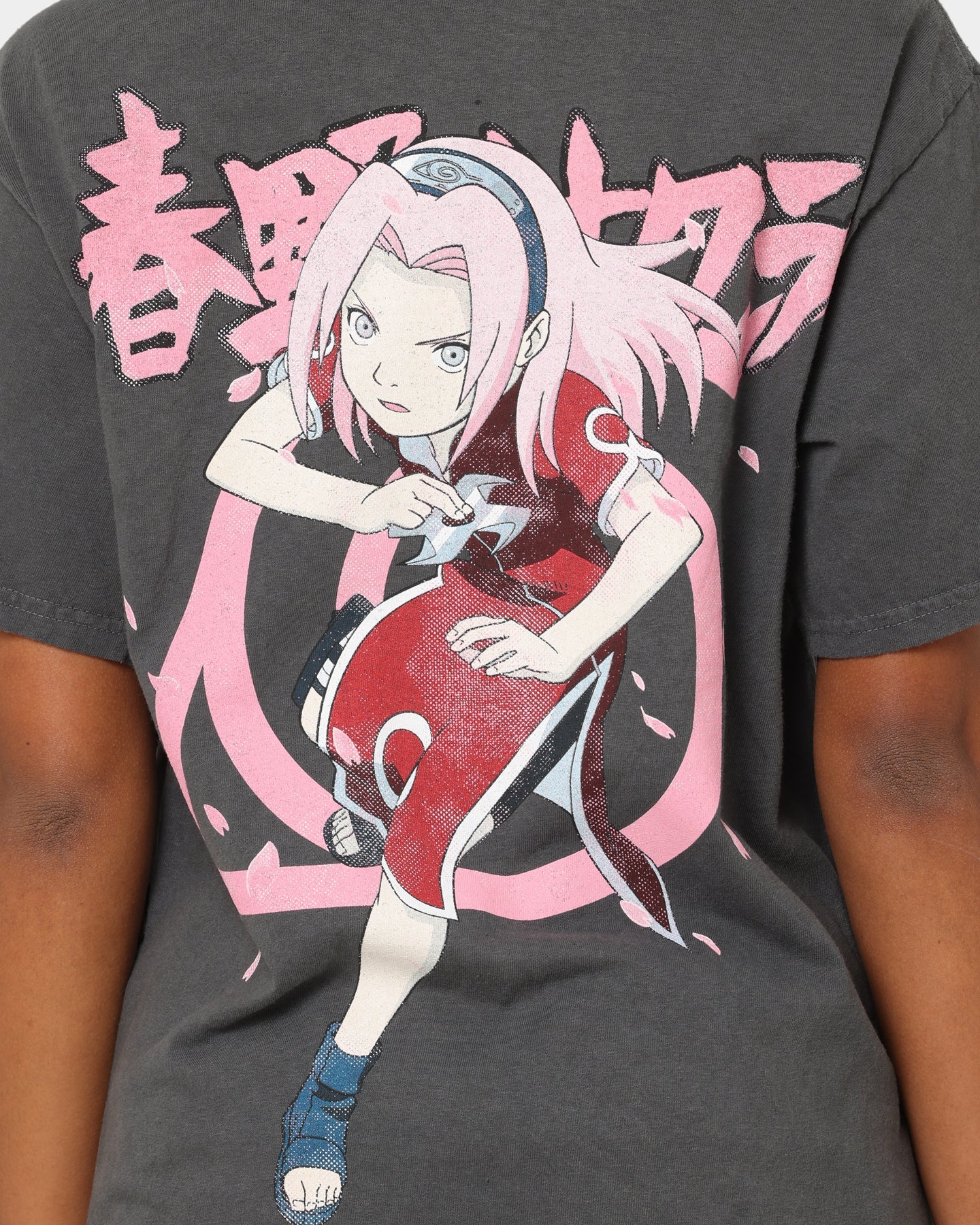 Goat Crew X Naruto Sakura CLR T-Shirt Charcoal Style001