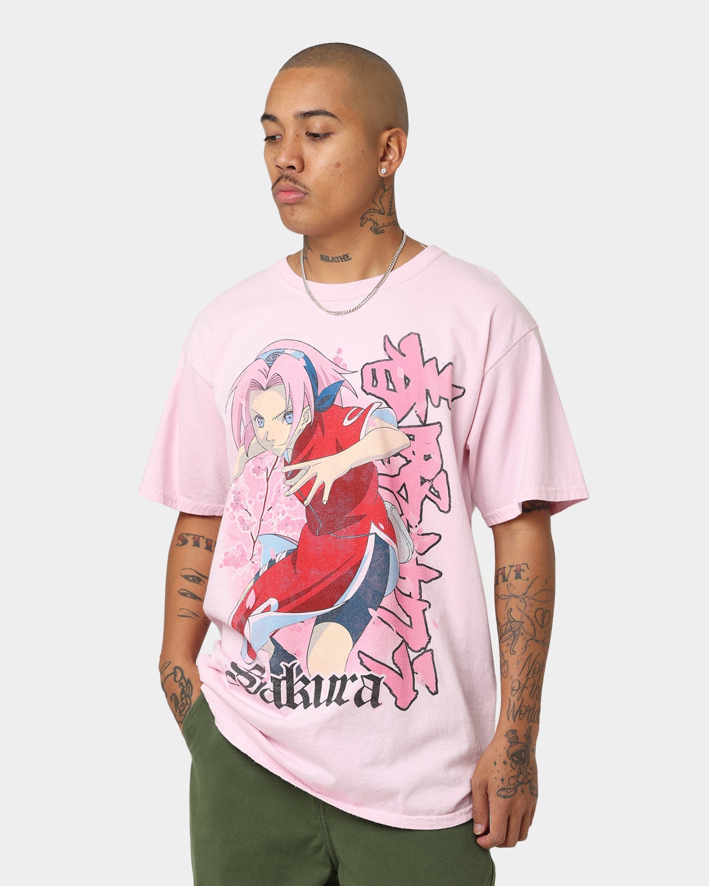 Goat Crew X Naruto Sakura CLR T-Shirt Pale Pink