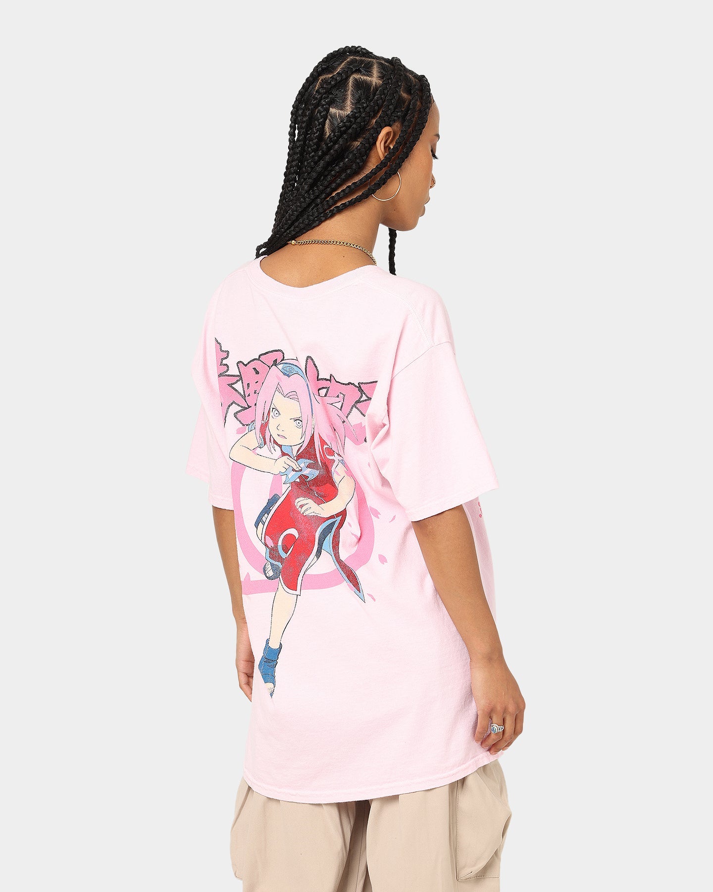 Goat Crew X Naruto Sakura CLR T-Shirt Pale Pink Style001