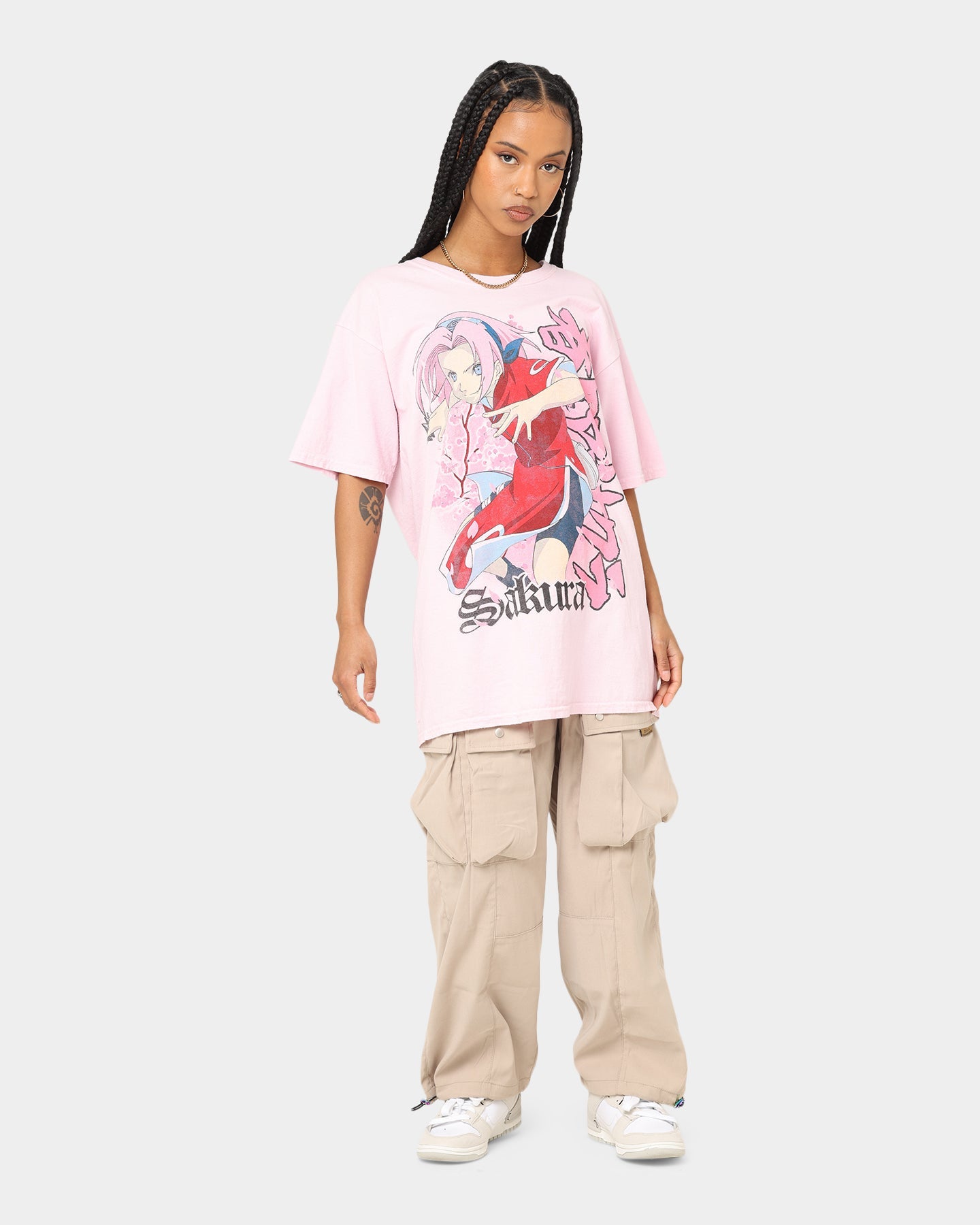 Goat Crew X Naruto Sakura CLR T-Shirt Pale Pink Style001