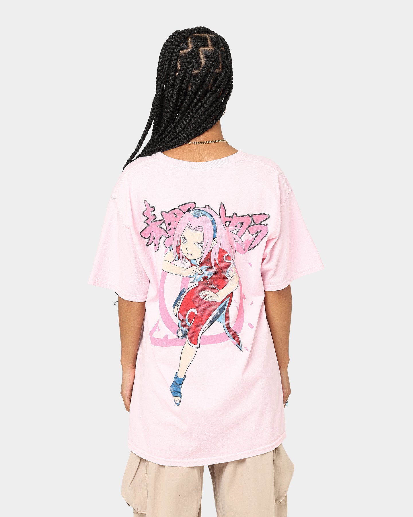 Goat Crew X Naruto Sakura CLR T-Shirt Pale Pink Style001
